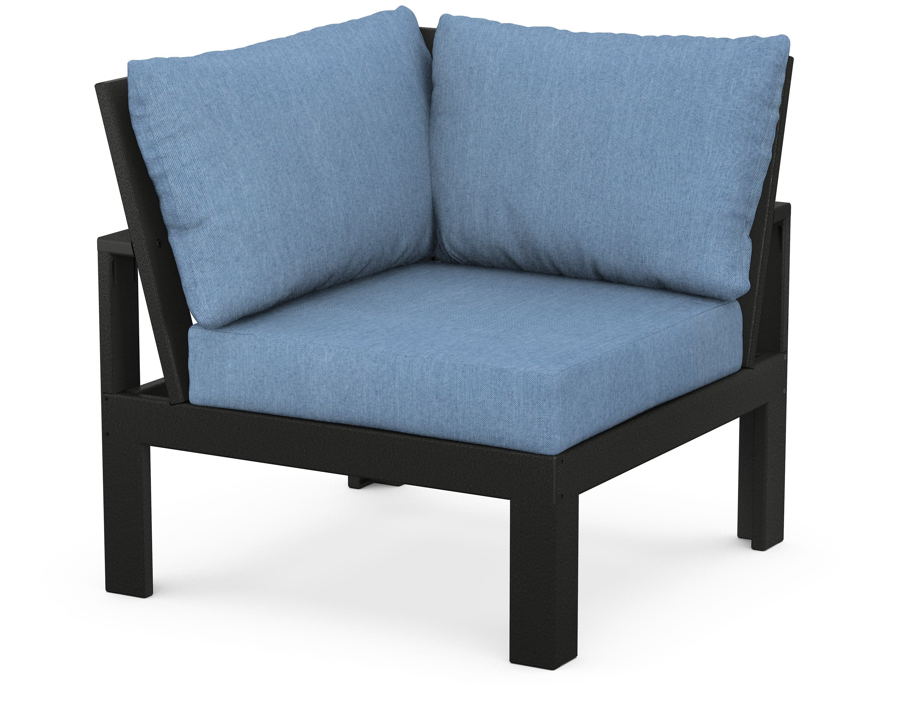 Modular Corner Chair in Black / Sky Blue