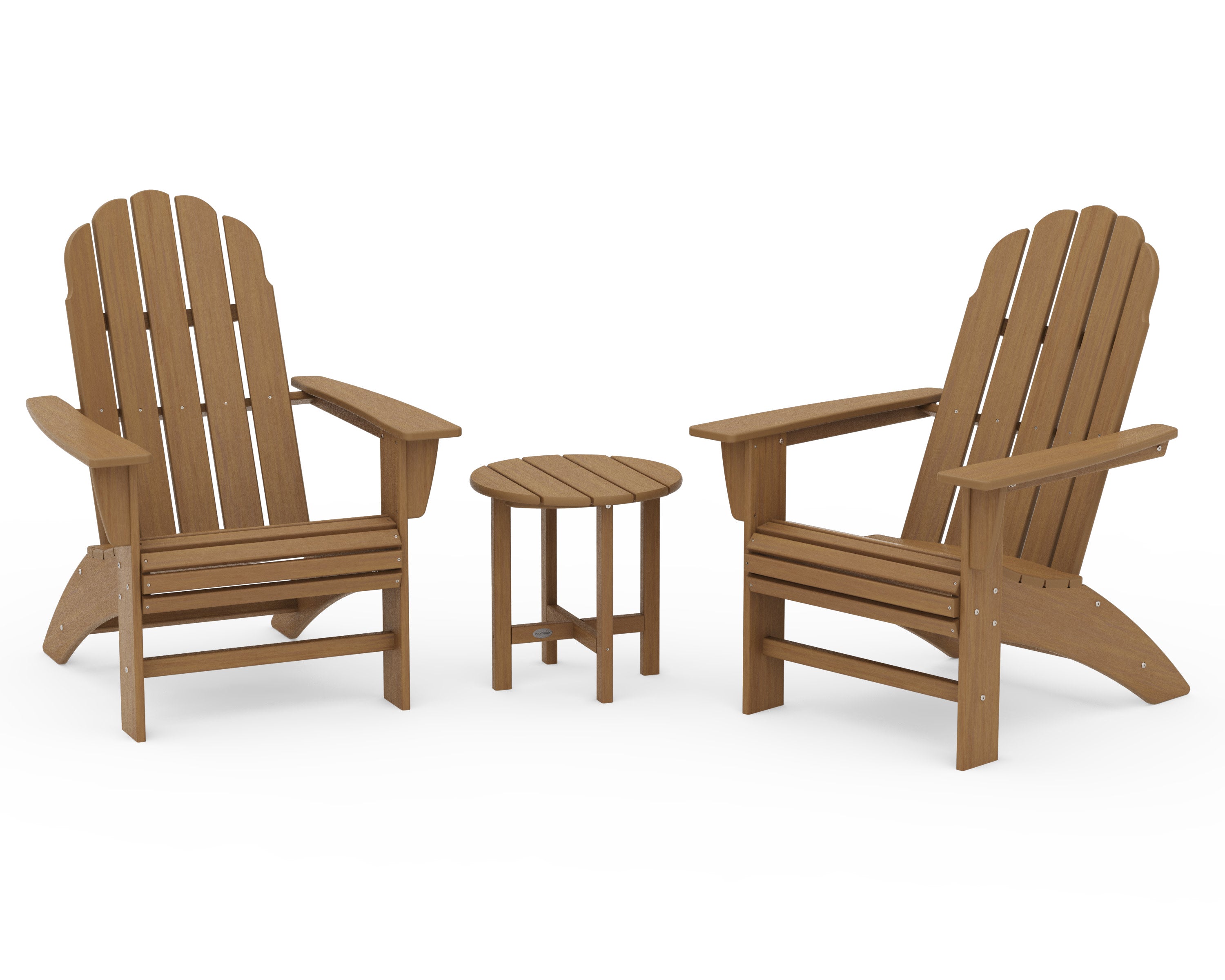 Vineyard 3-Piece Curveback Adirondack Set in Natural