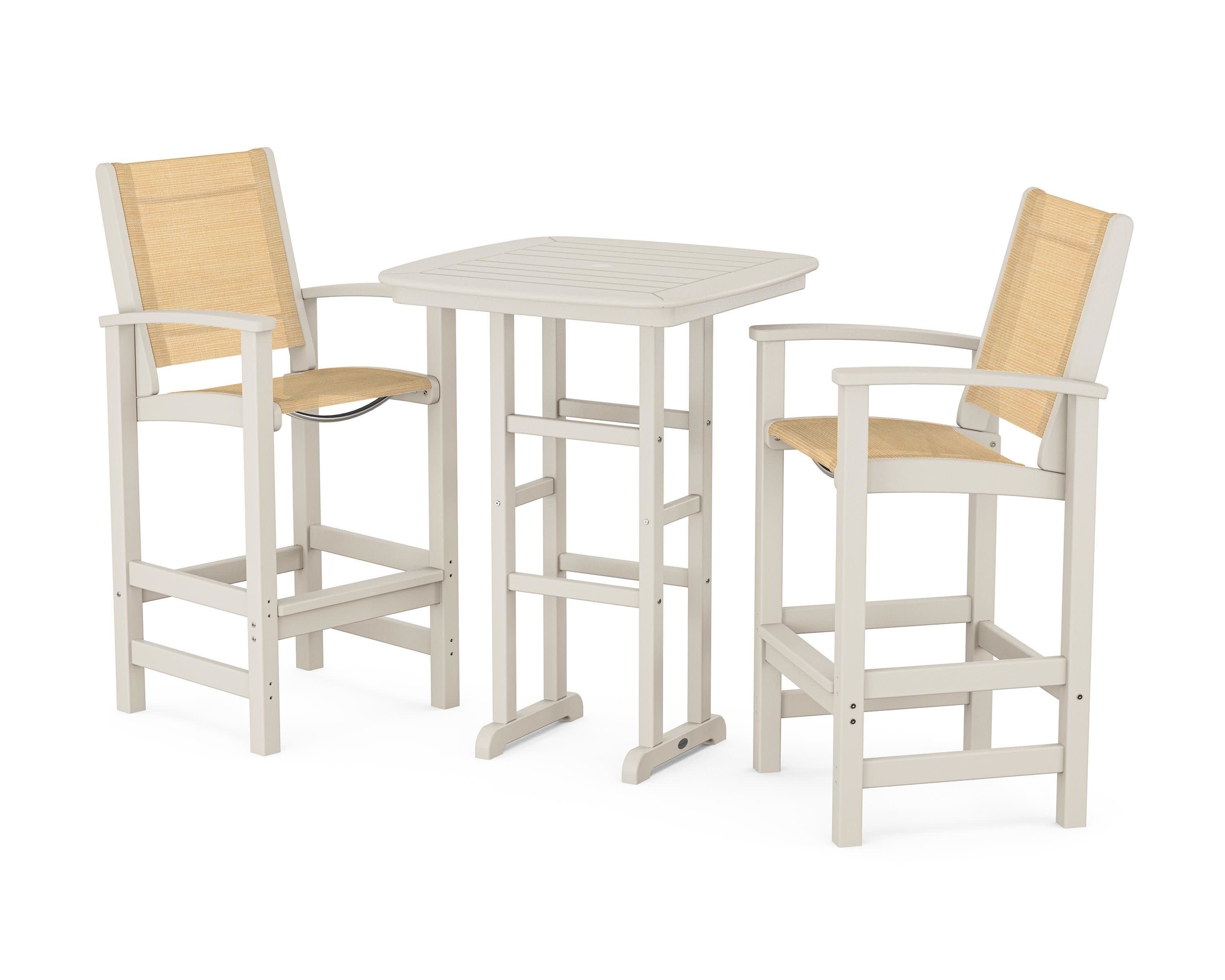 Coastal 3-Piece Bar Set in Sand / Dupioni Apricot Sling