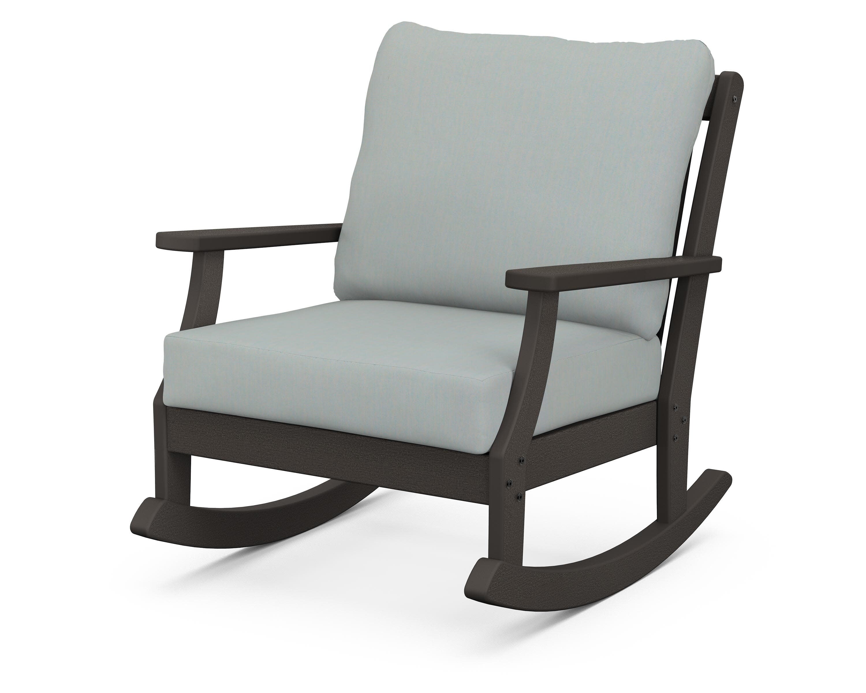 Braxton Deep Seating Rocking Chair in Vintage Coffee / Spa