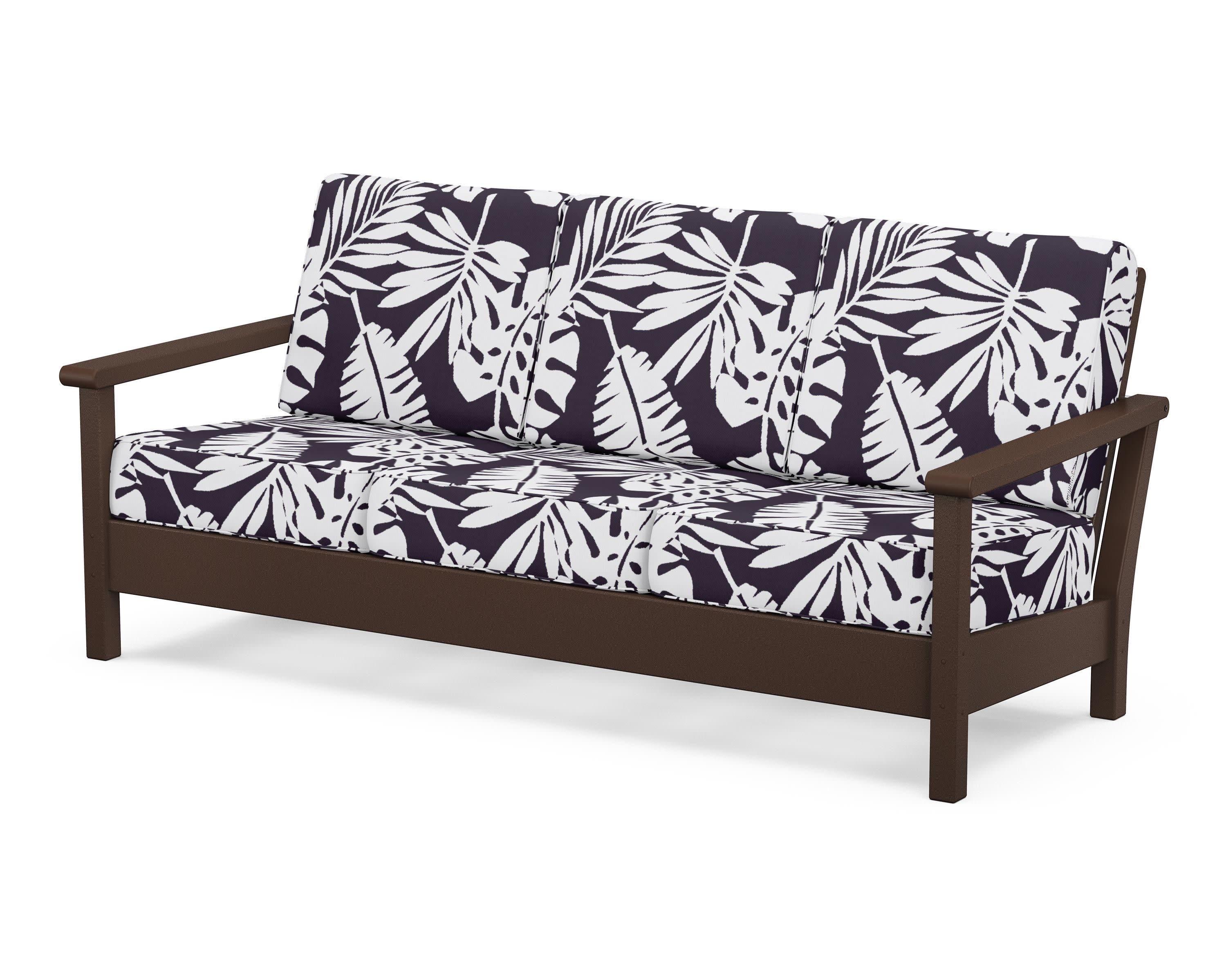 Harbour Deep Seating Sofa in Mahogany / Leaf Navy