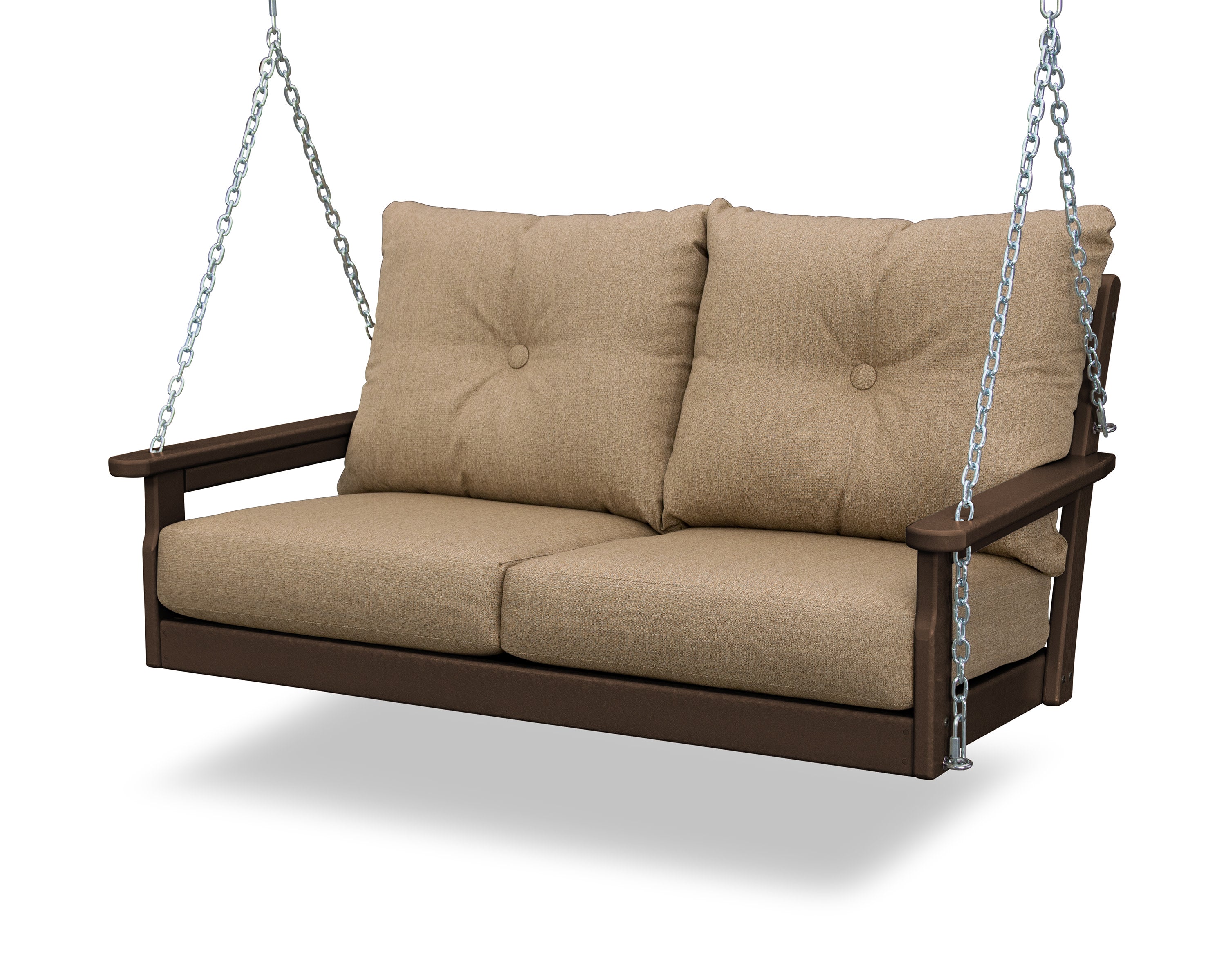 Vineyard Deep Seating Swing in Mahogany / Sesame