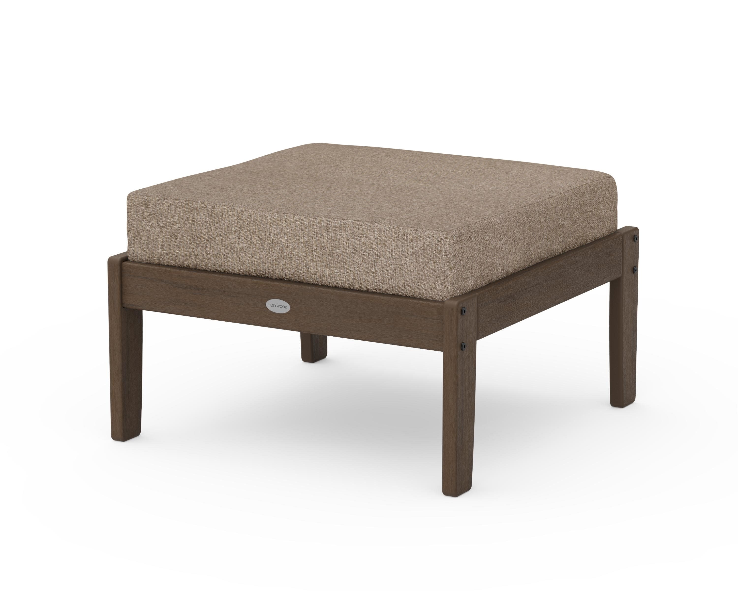 Braxton Deep Seating Ottoman in Kona / Spiced Burlap