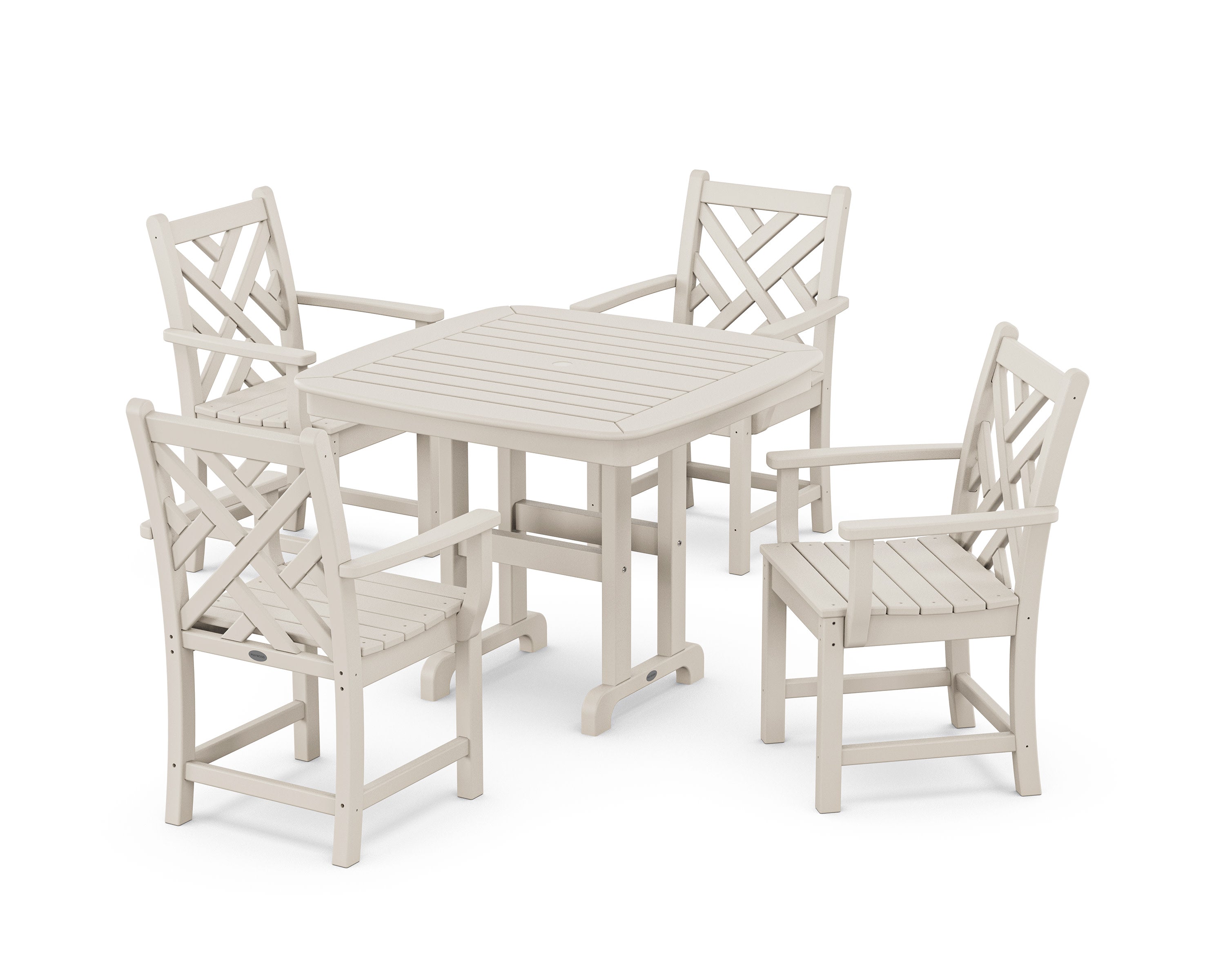Chippendale 5-Piece Dining Set in Sand