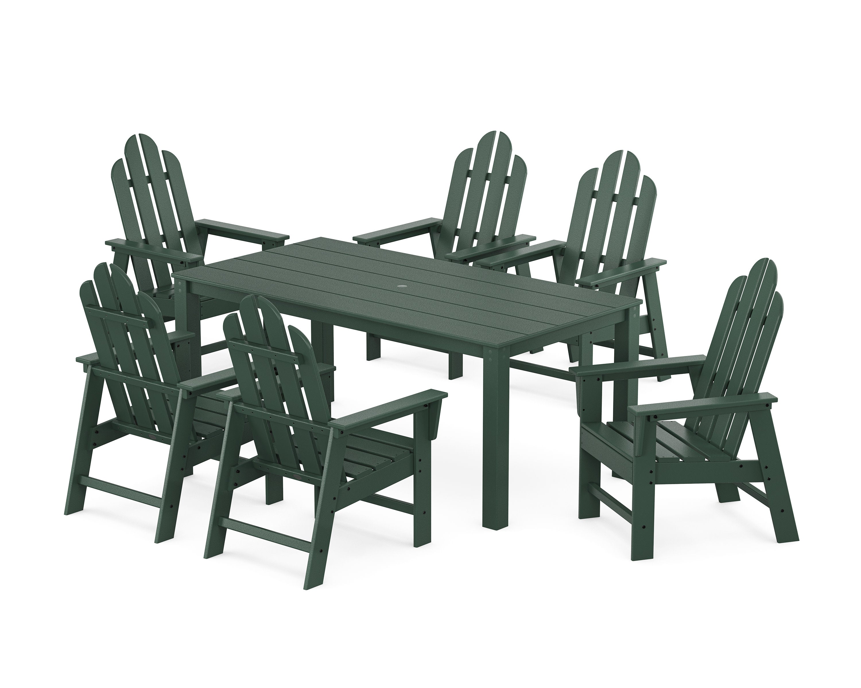 Long Island 7-Piece Parsons Dining Set in Green