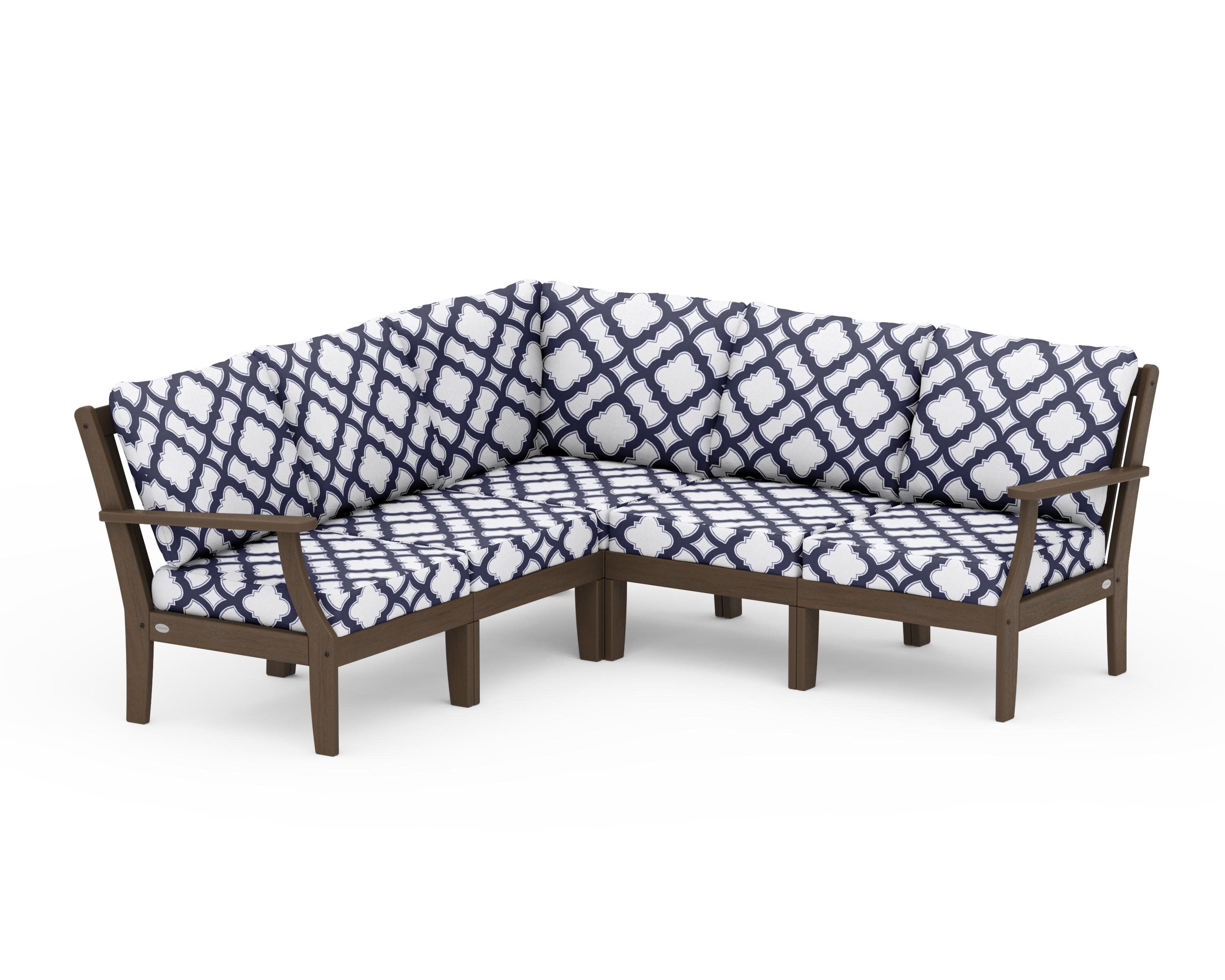Braxton Modular 5-Piece Deep Seating Set in Kona / Trellis Navy
