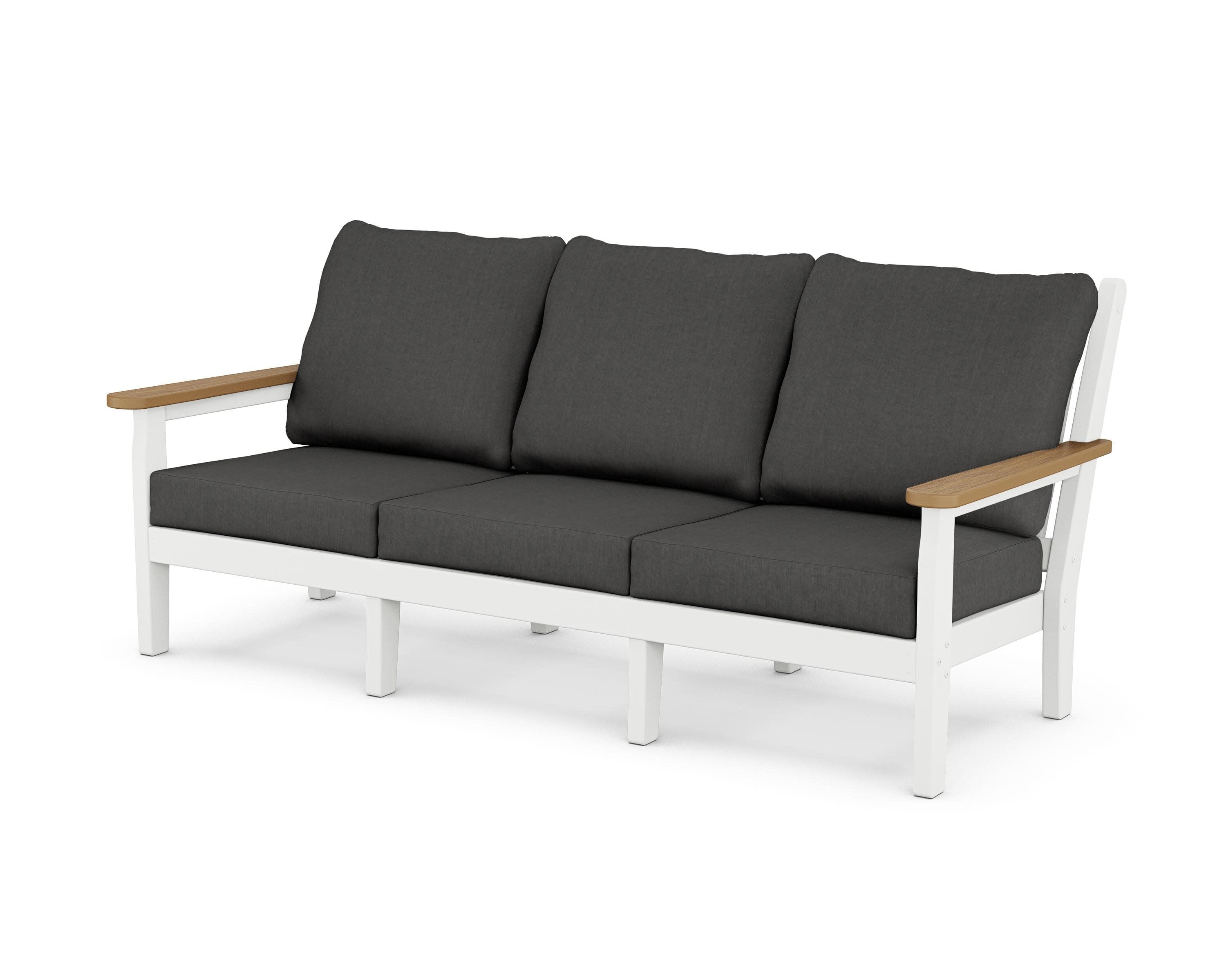Chippendale Deep Seating Sofa in White / Natural / Spectrum Carbon