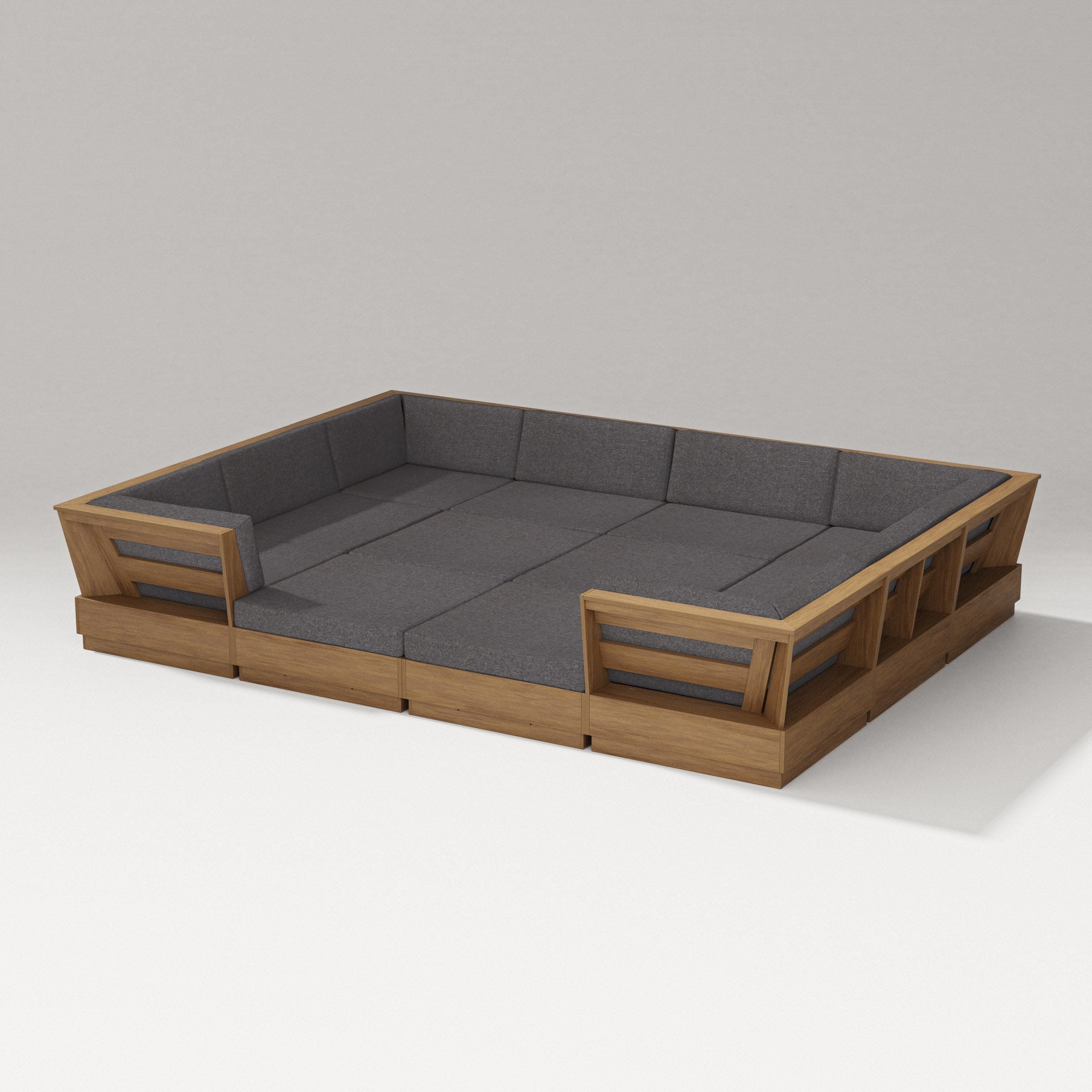 Elevate 12-Piece Pit Sectional in Natural / Ash Charcoal