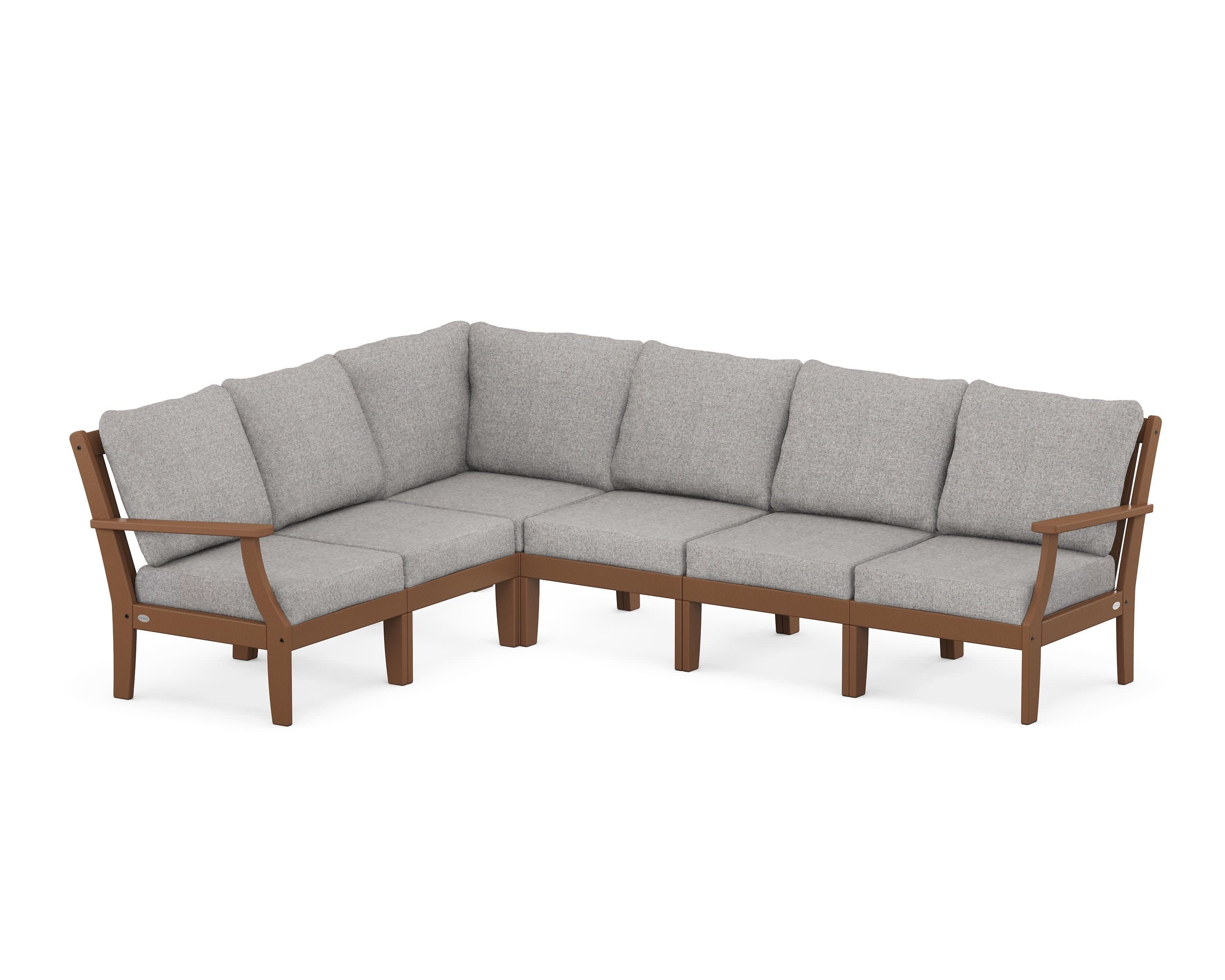 Braxton Modular 6-Piece Deep Seating Set in Teak / Grey Mist