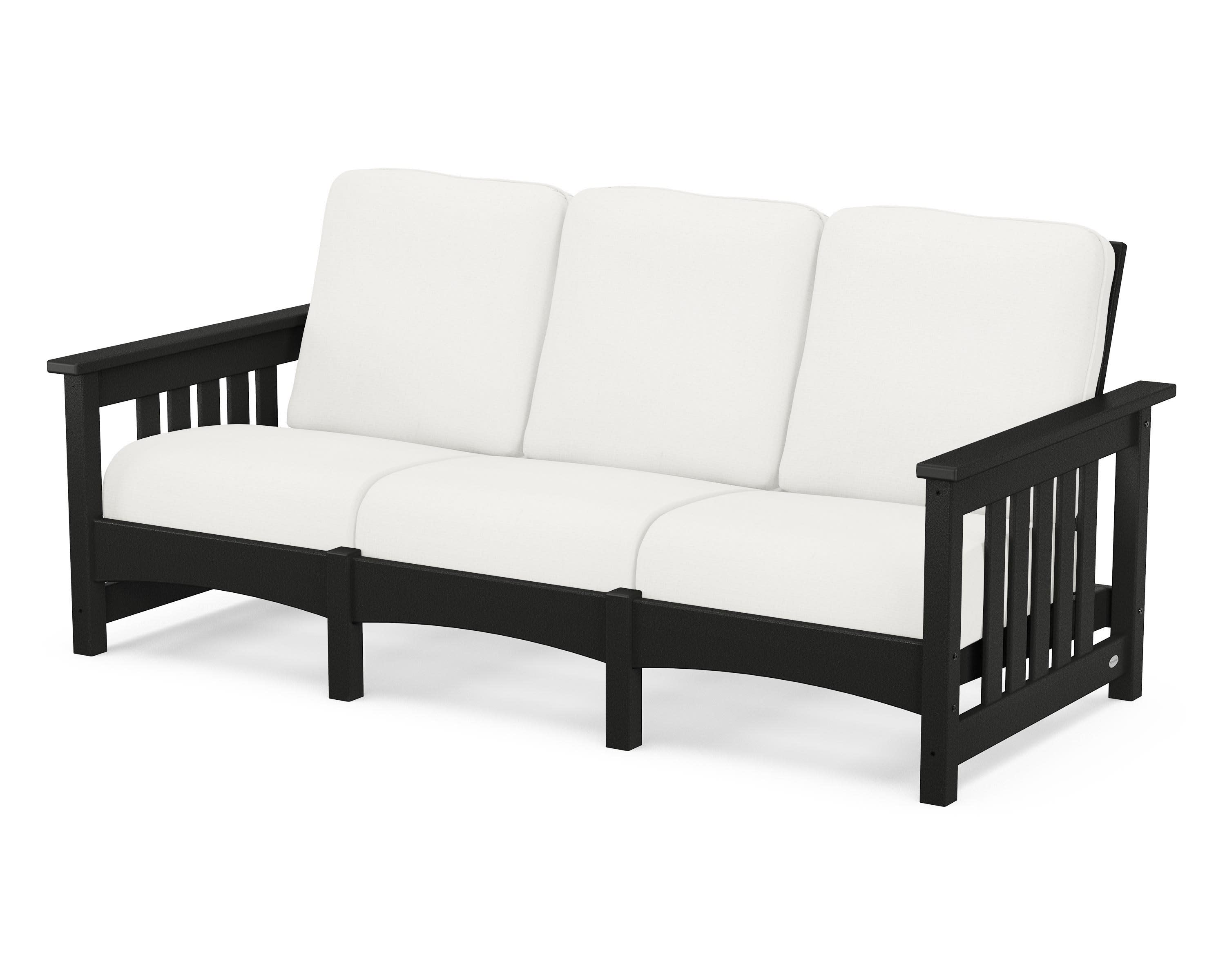 Club Mission Sofa in Black / Natural Linen