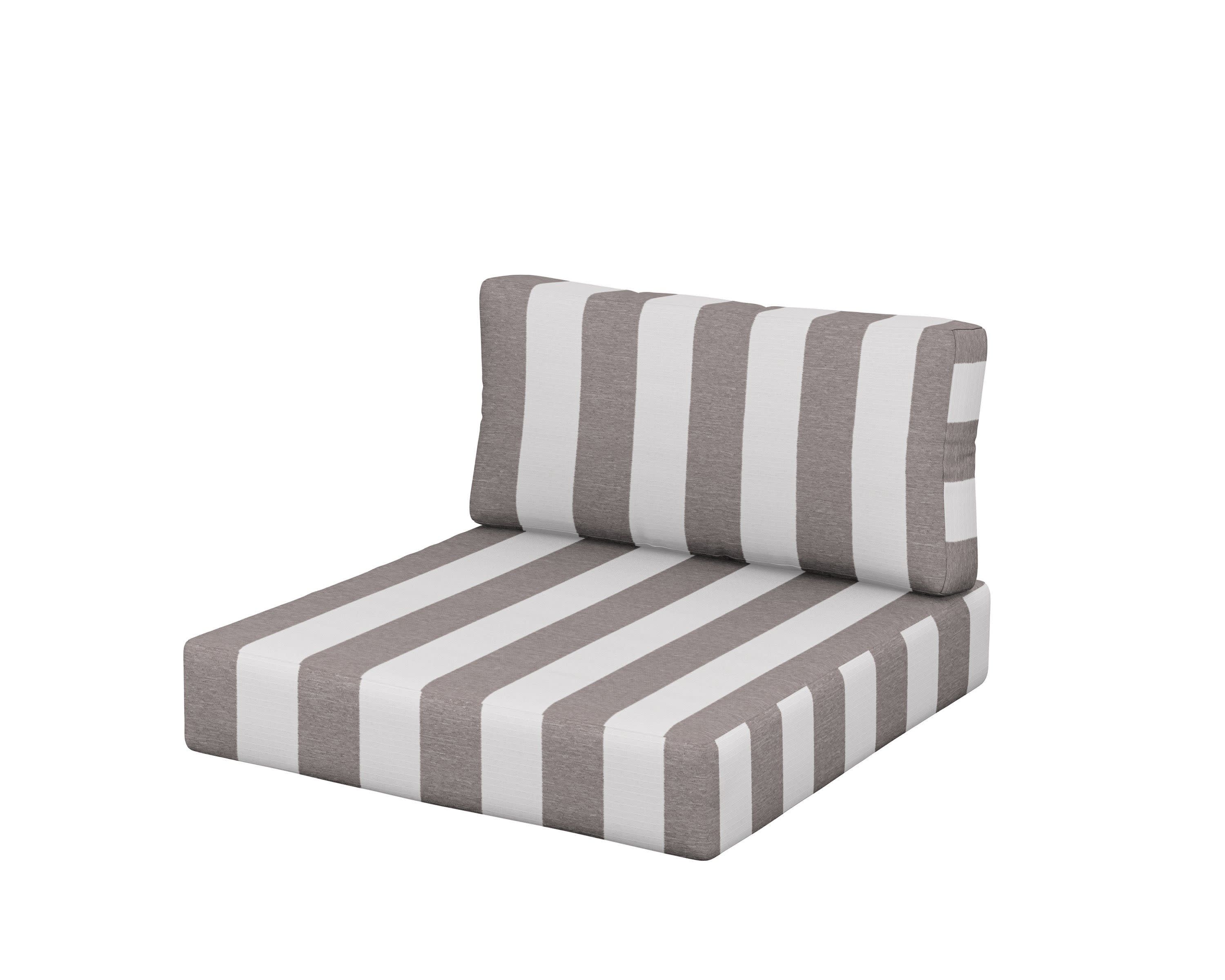 Acadia Back/Seat Cushion Set in Cabana Stripe Grey Mist