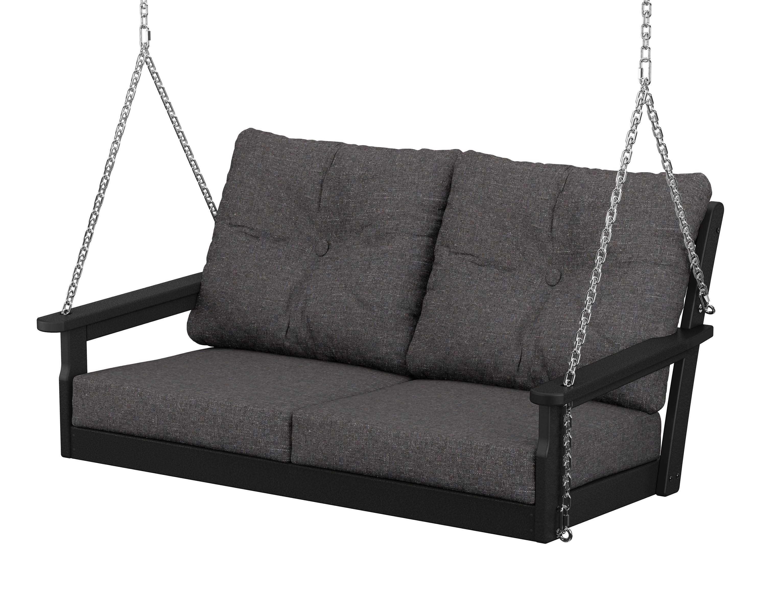 Vineyard Deep Seating Swing in Black / Ash Charcoal