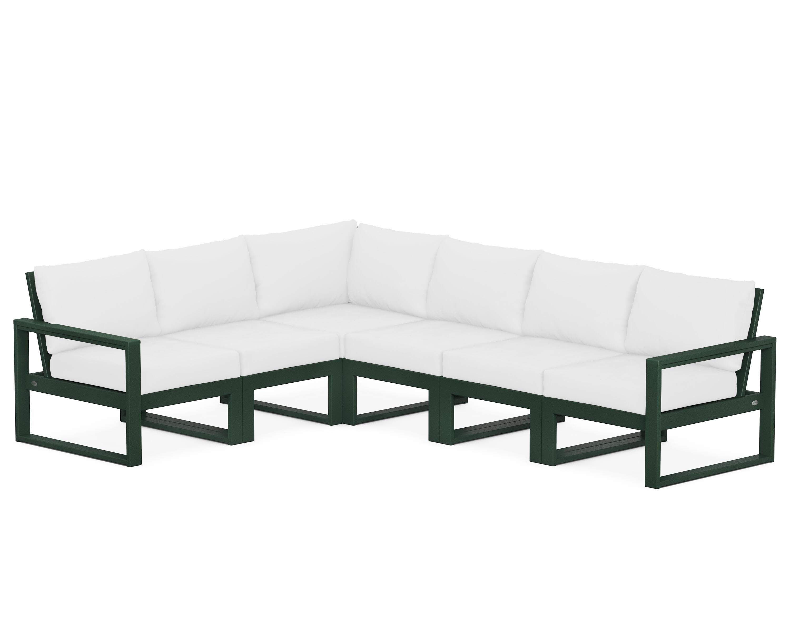 EDGE 6-Piece Modular Deep Seating Set in Green / Natural
