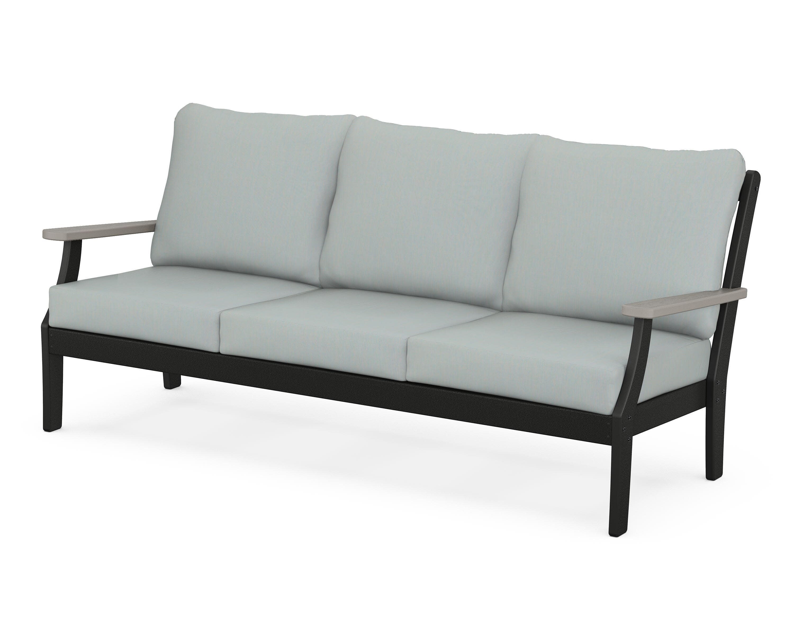 Braxton Deep Seating Sofa in Black / Driftwood / Spa