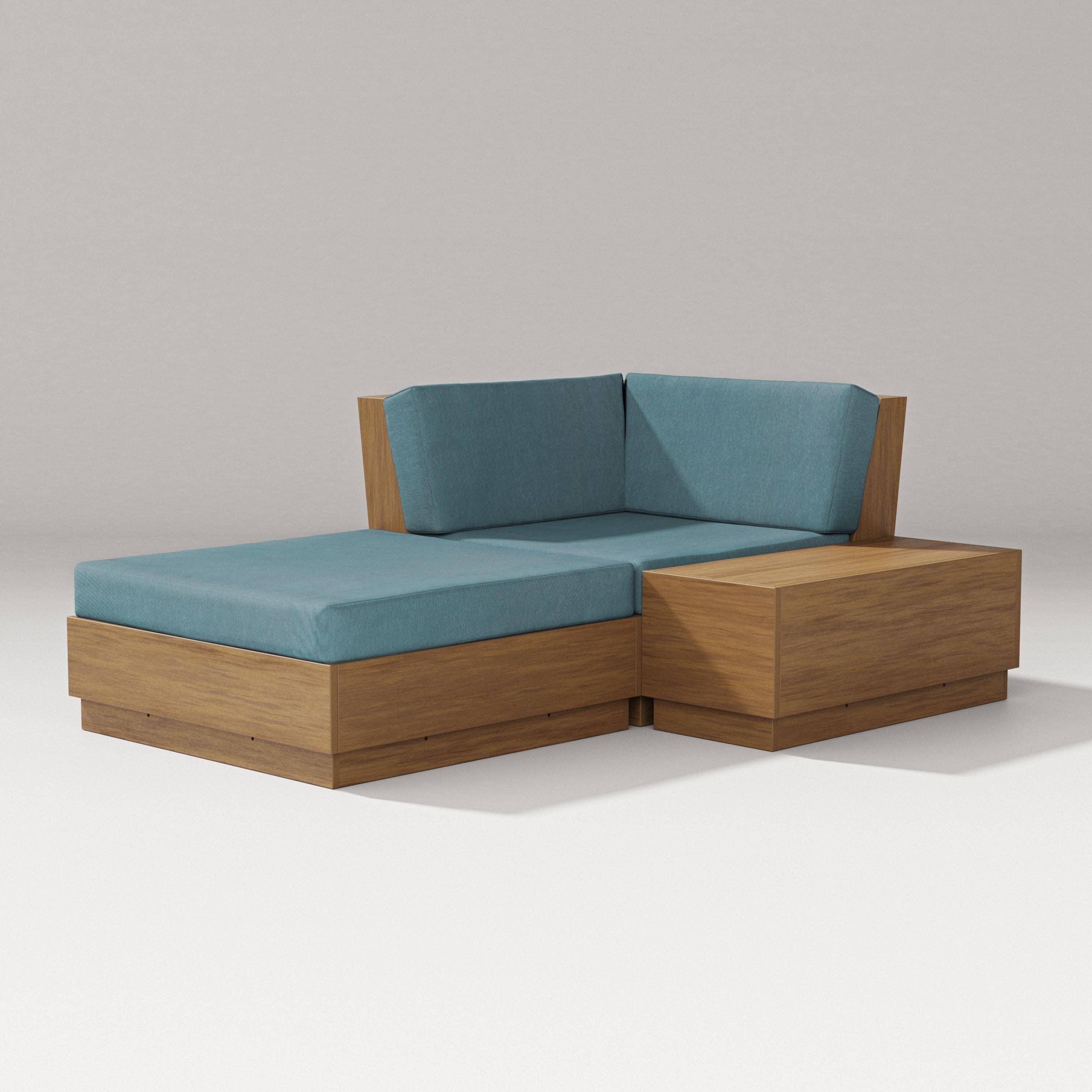 Elevate Corner Chaise in Natural / Ocean Teal