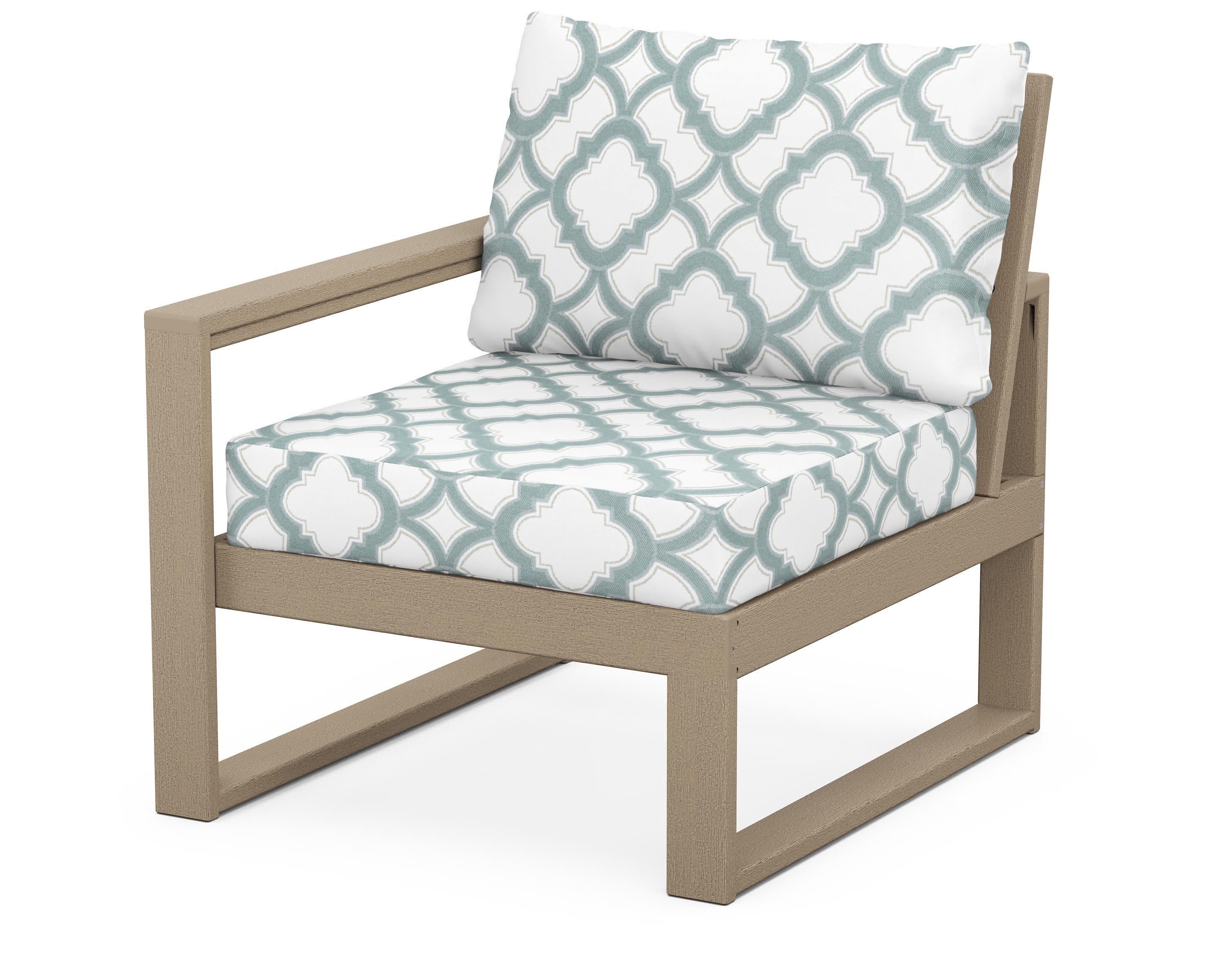 EDGE Modular Left Arm Chair in Vintage Sahara / Trellis Glacier Spa