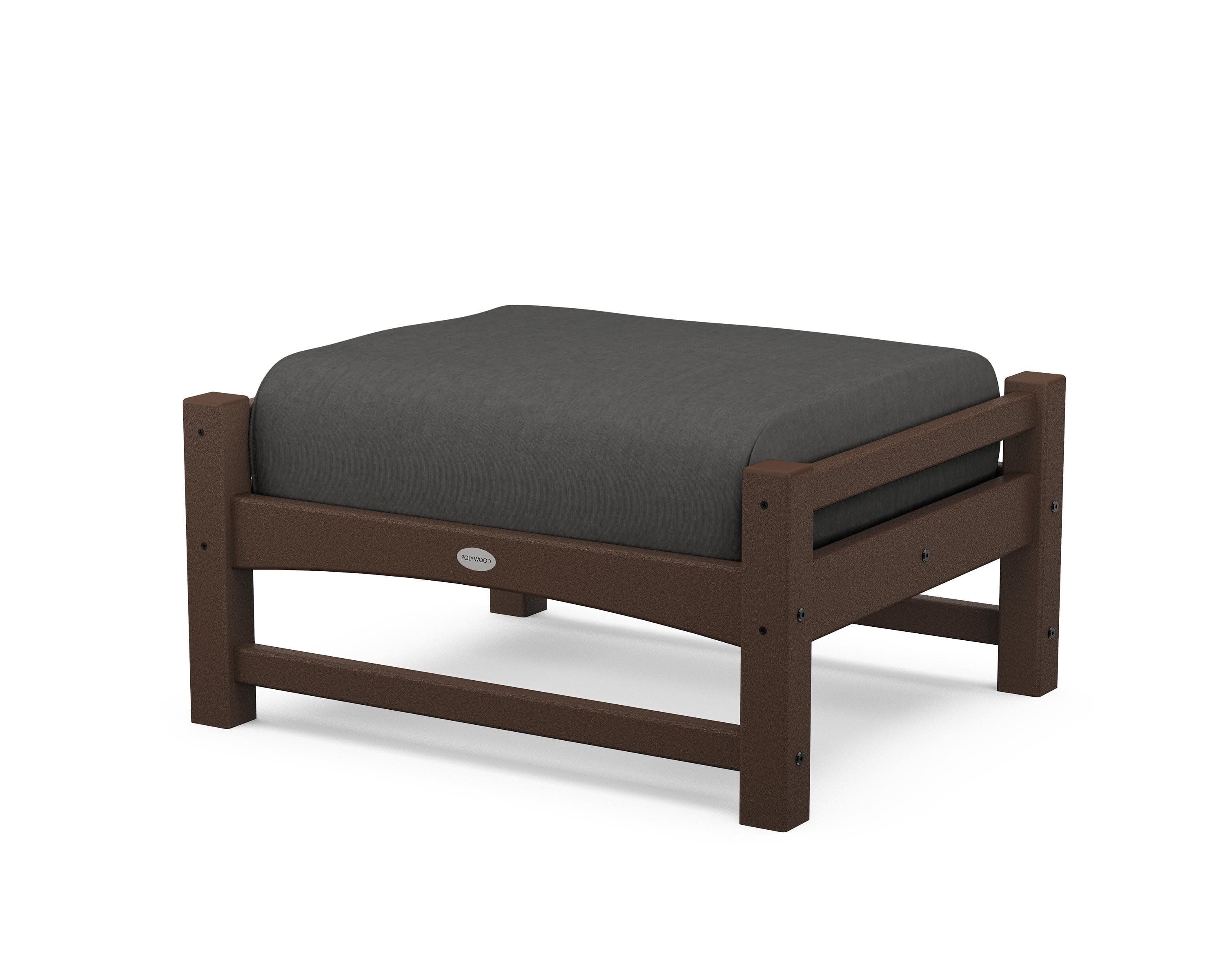 Club Ottoman in Mahogany / Spectrum Carbon
