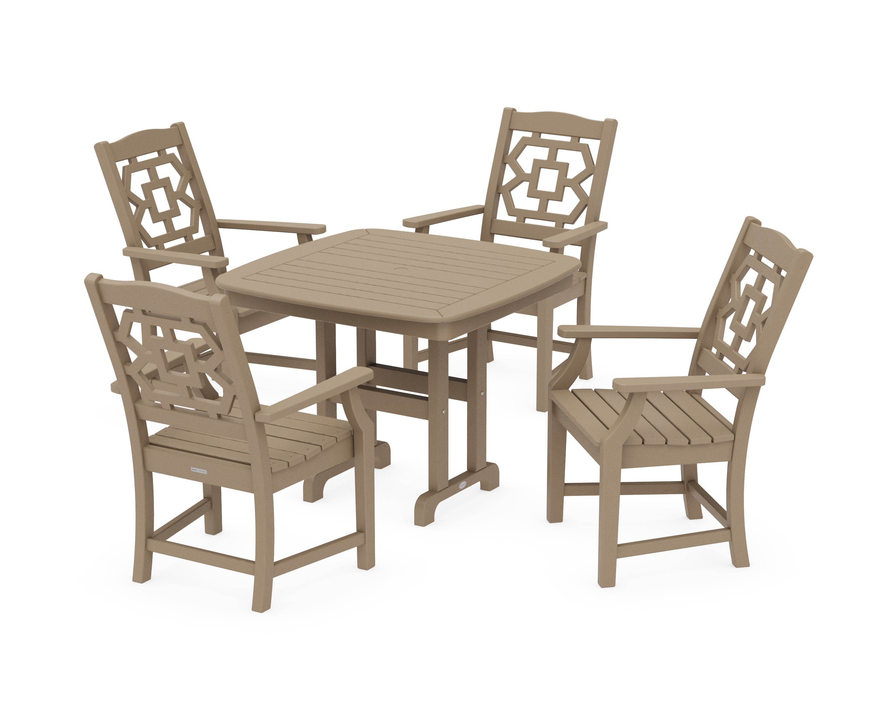 Chinoiserie 5-Piece Dining Set in Vintage Sahara