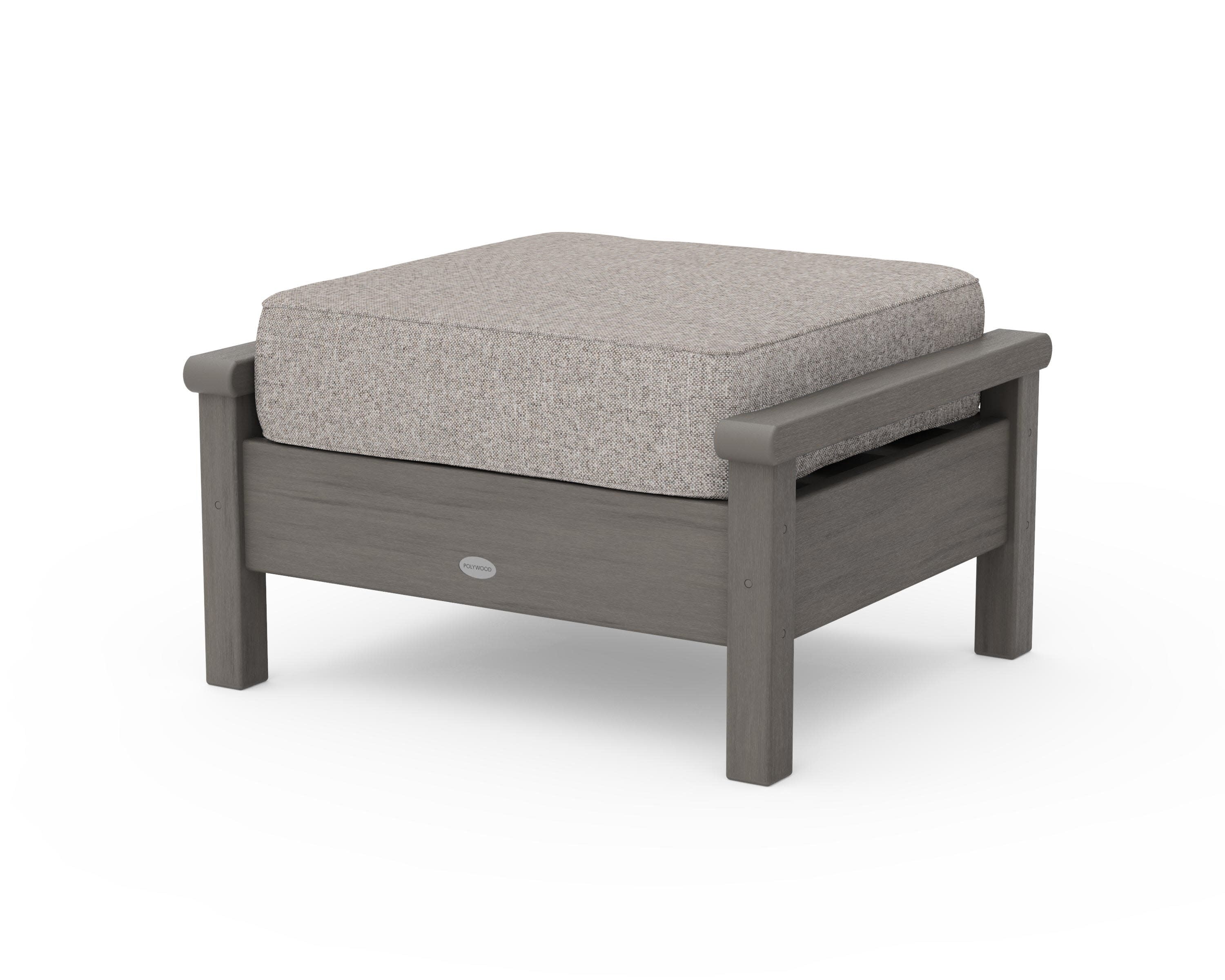 Harbour Deep Seating Ottoman in Driftwood / Weathered Tweed