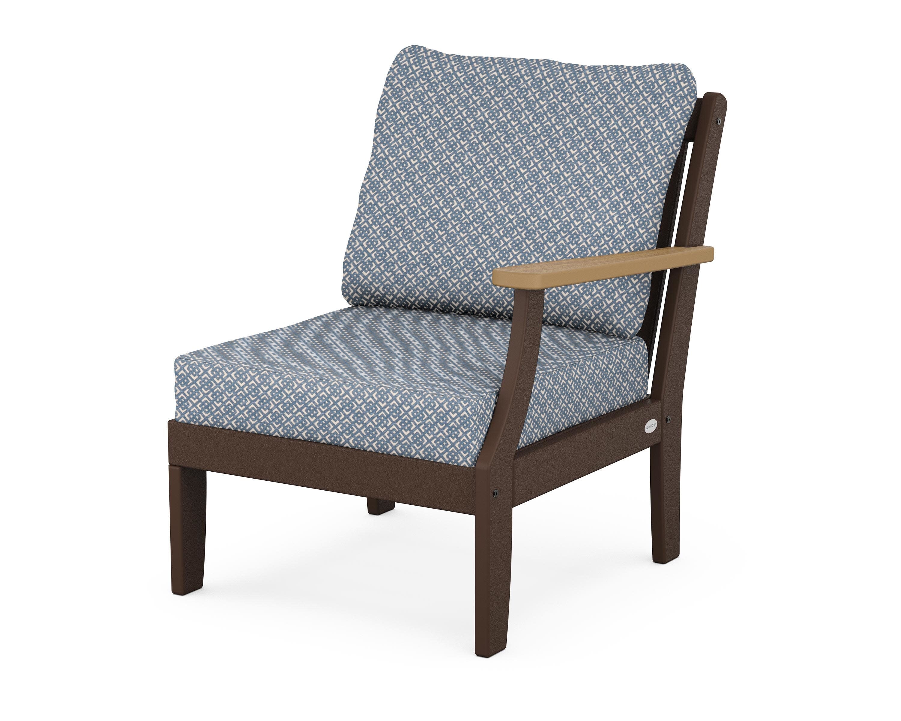 Braxton Modular Right Arm Chair in Mahogany / Natural / Hopscotch