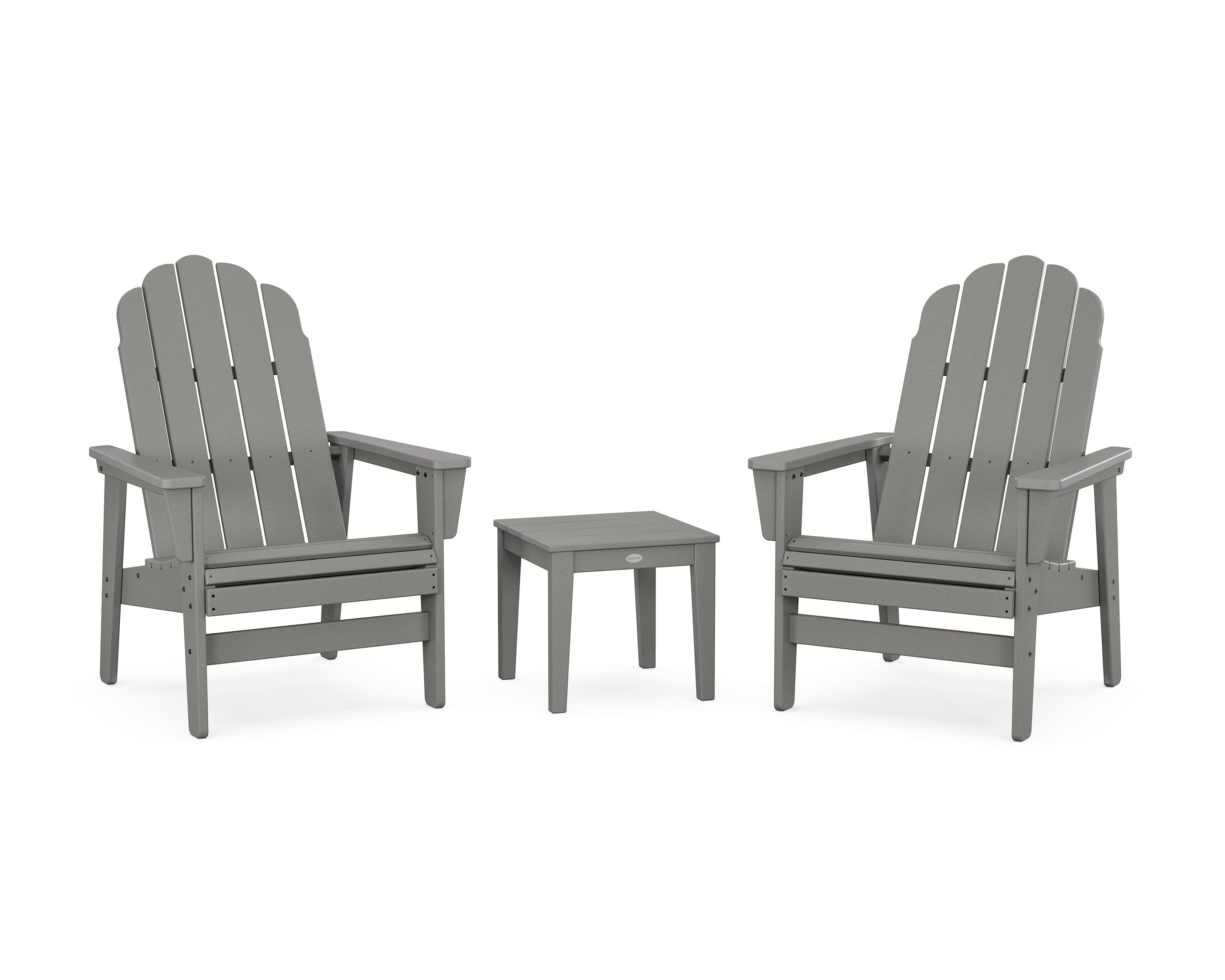 3-Piece Vineyard Grand Upright Adirondack Set in Slate Grey