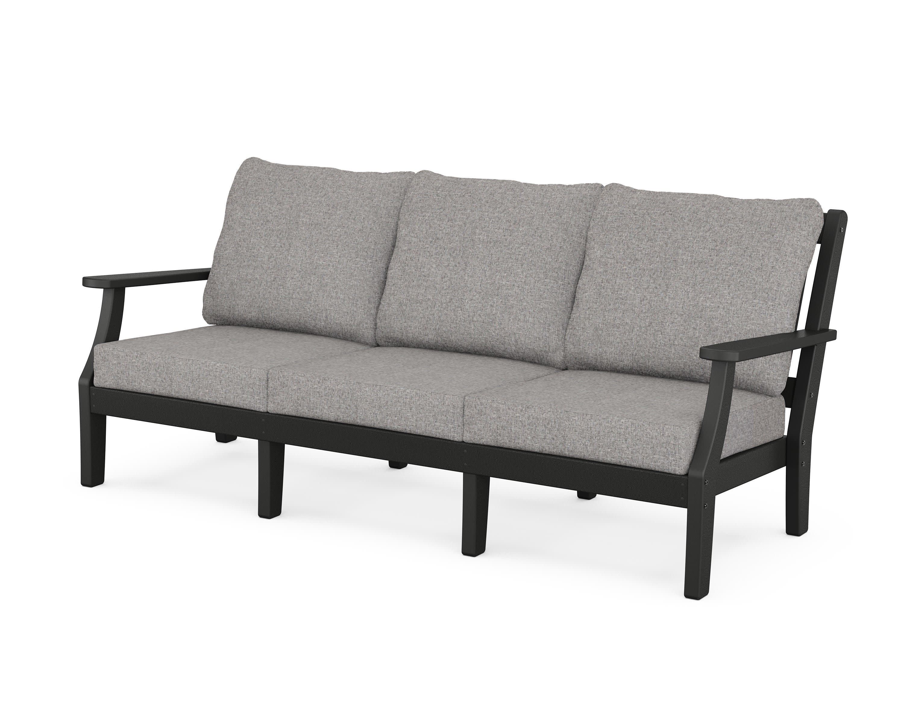 Chinoiserie Deep Seating Sofa in Black / Grey Mist