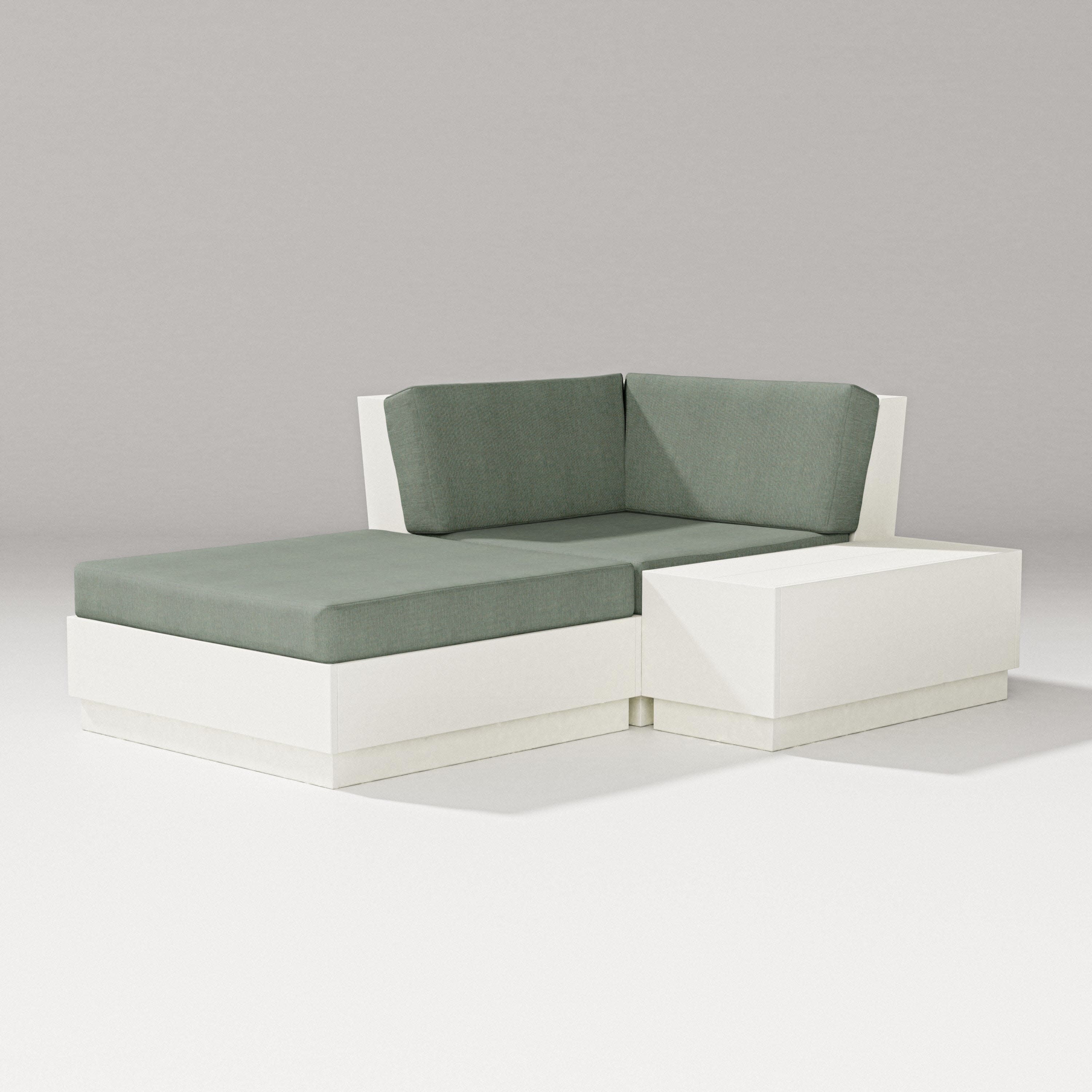 Elevate Corner Chaise in Vintage White / Cast Sage
