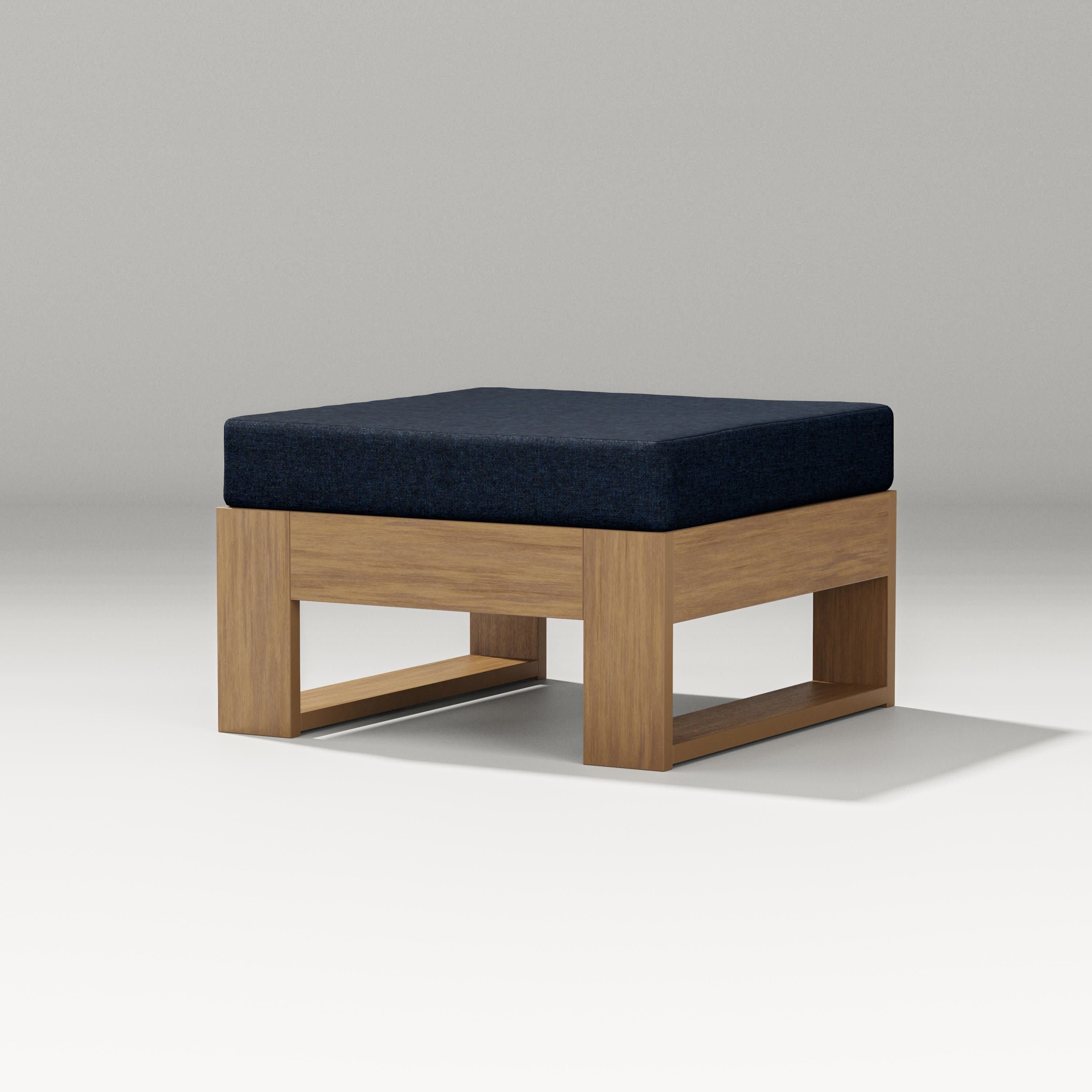 Latitude Lounge Ottoman in Natural / Marine Indigo