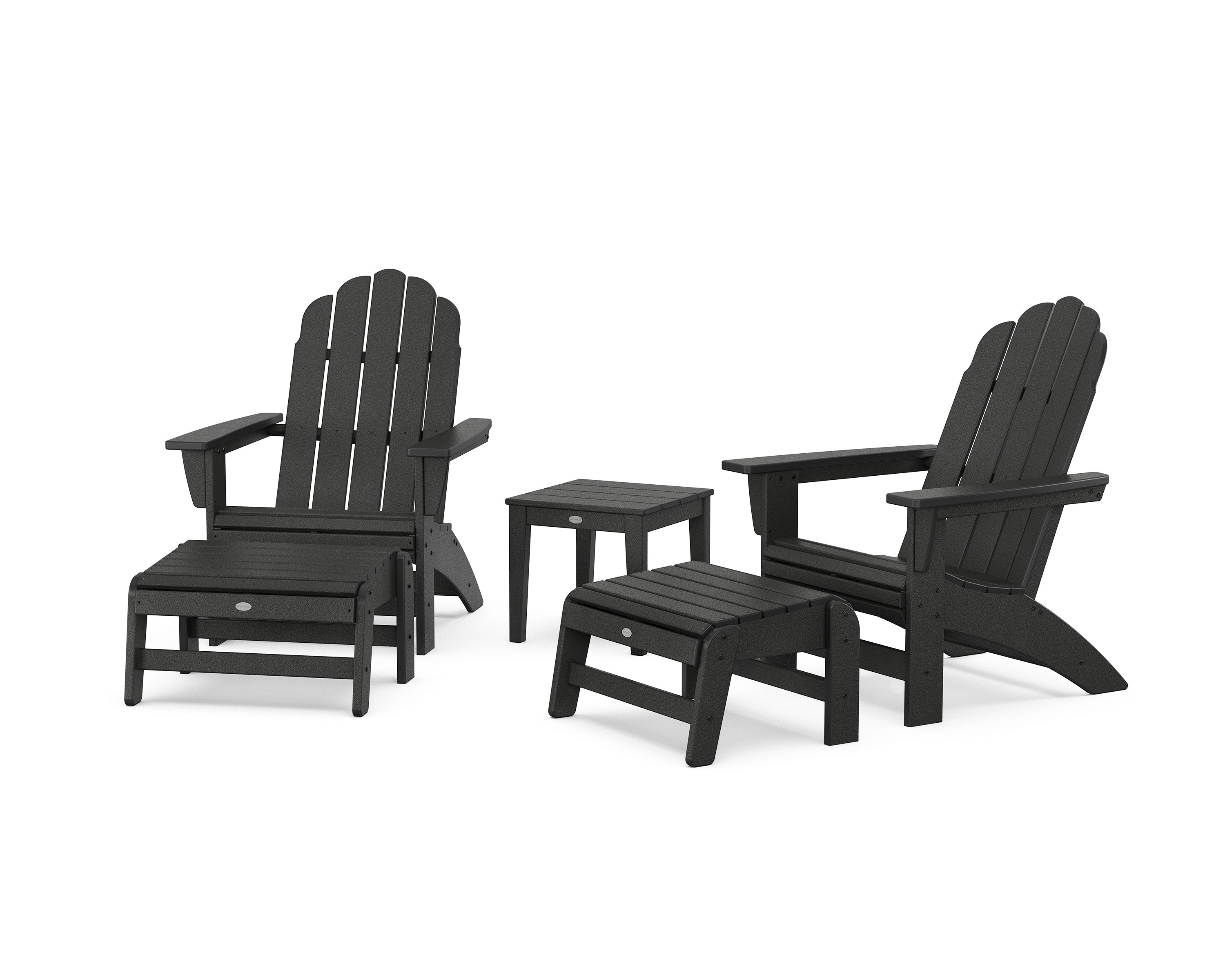5-Piece Vineyard Grand Adirondack Set in Black