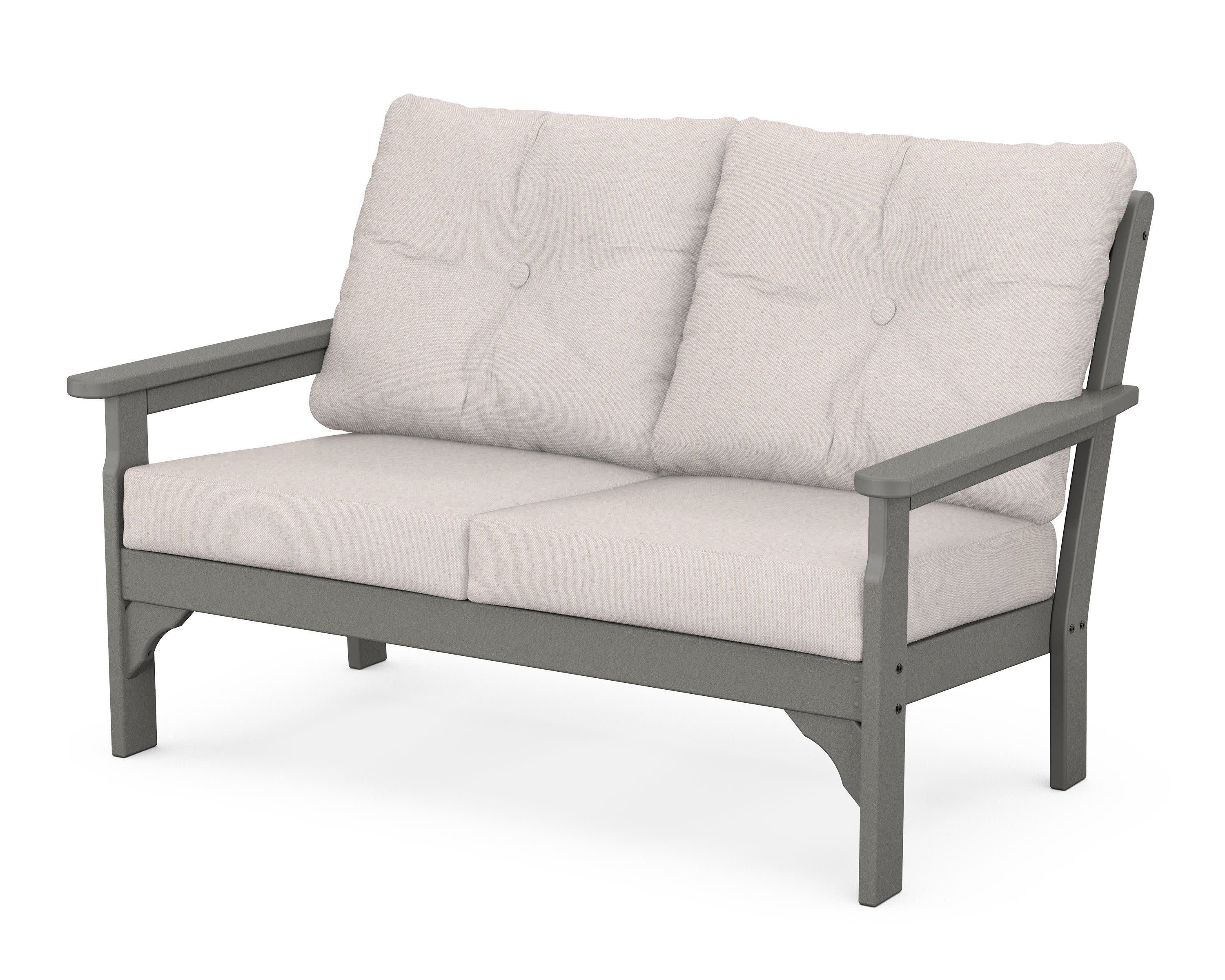 Vineyard Deep Seating Loveseat in Slate Grey / Dune Burlap