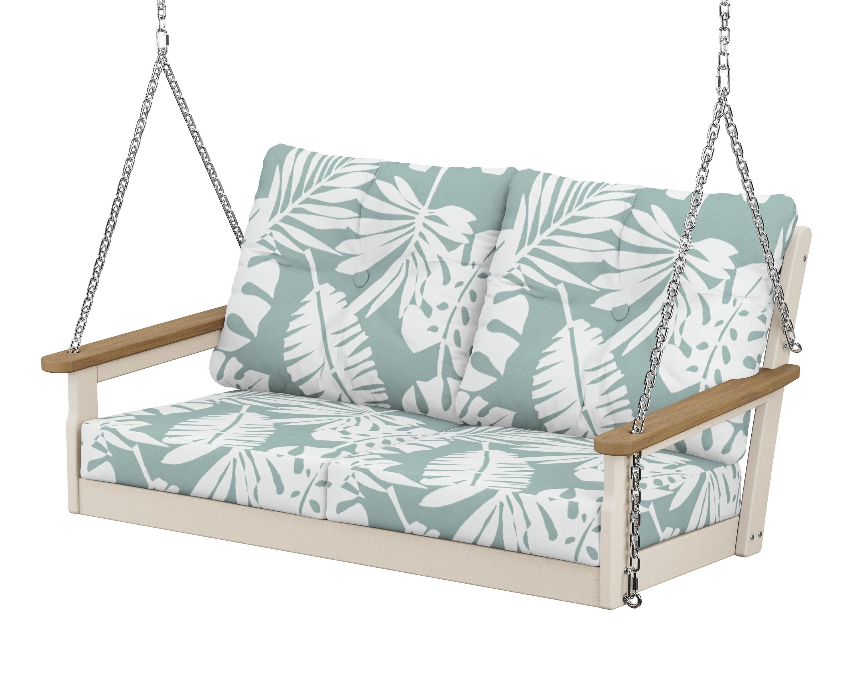 Vineyard Deep Seating Swing in Sand / Natural / Leaf Glacier Spa