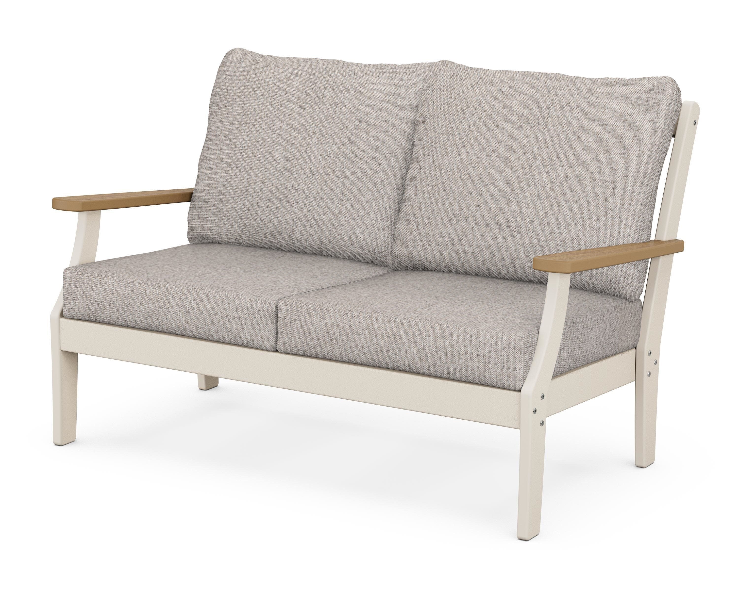 Braxton Deep Seating Loveseat in Sand / Natural / Weathered Tweed