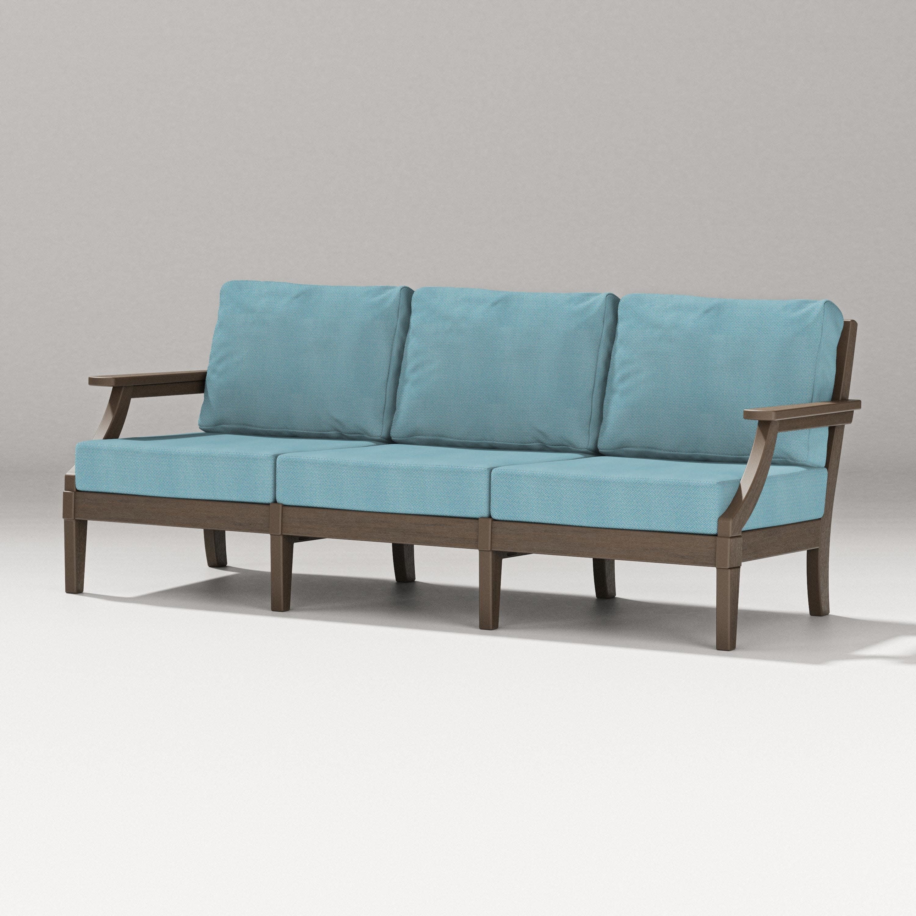 Estate Sofa in Kona / Lattice Sky Blue
