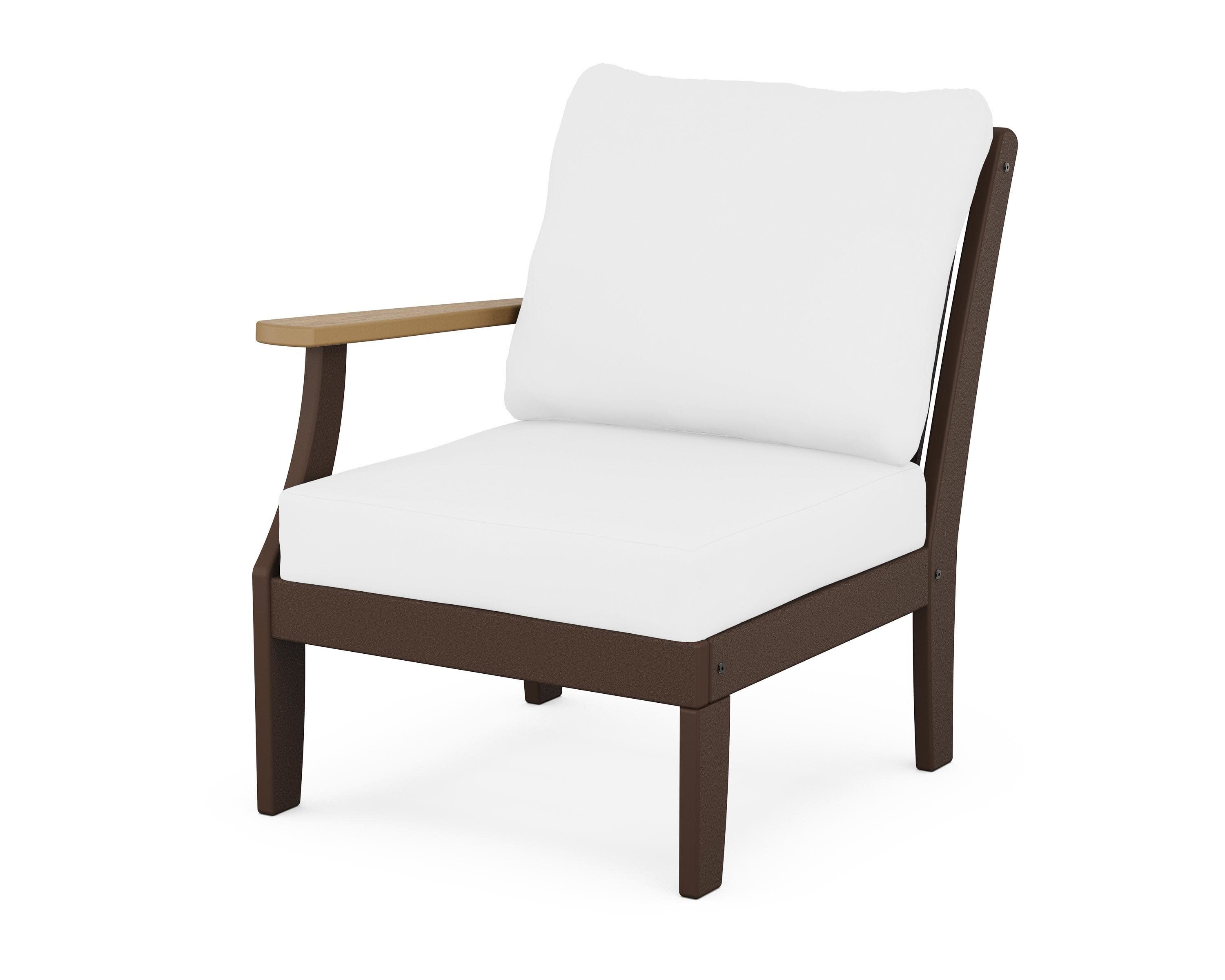 Braxton Modular Left Arm Chair in Mahogany / Natural / Natural
