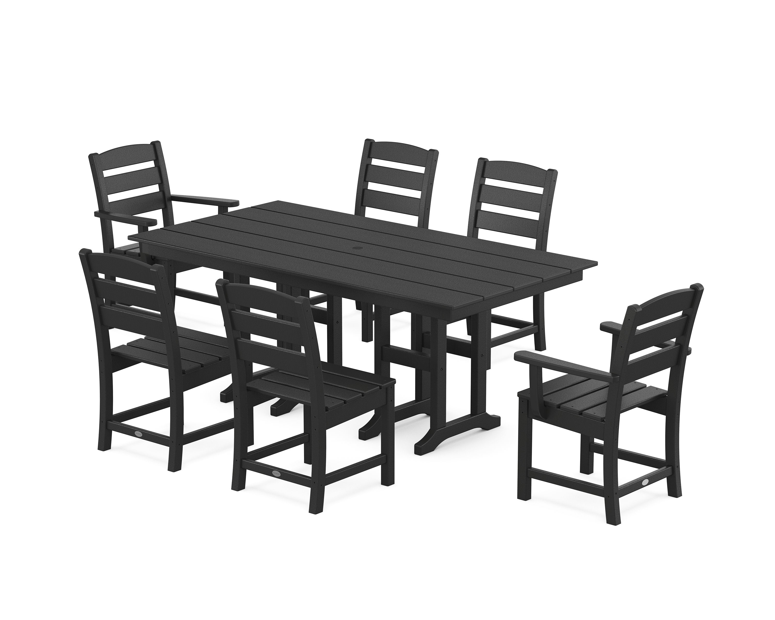 Lakeside 7-Piece Farmhouse Dining Set in Black