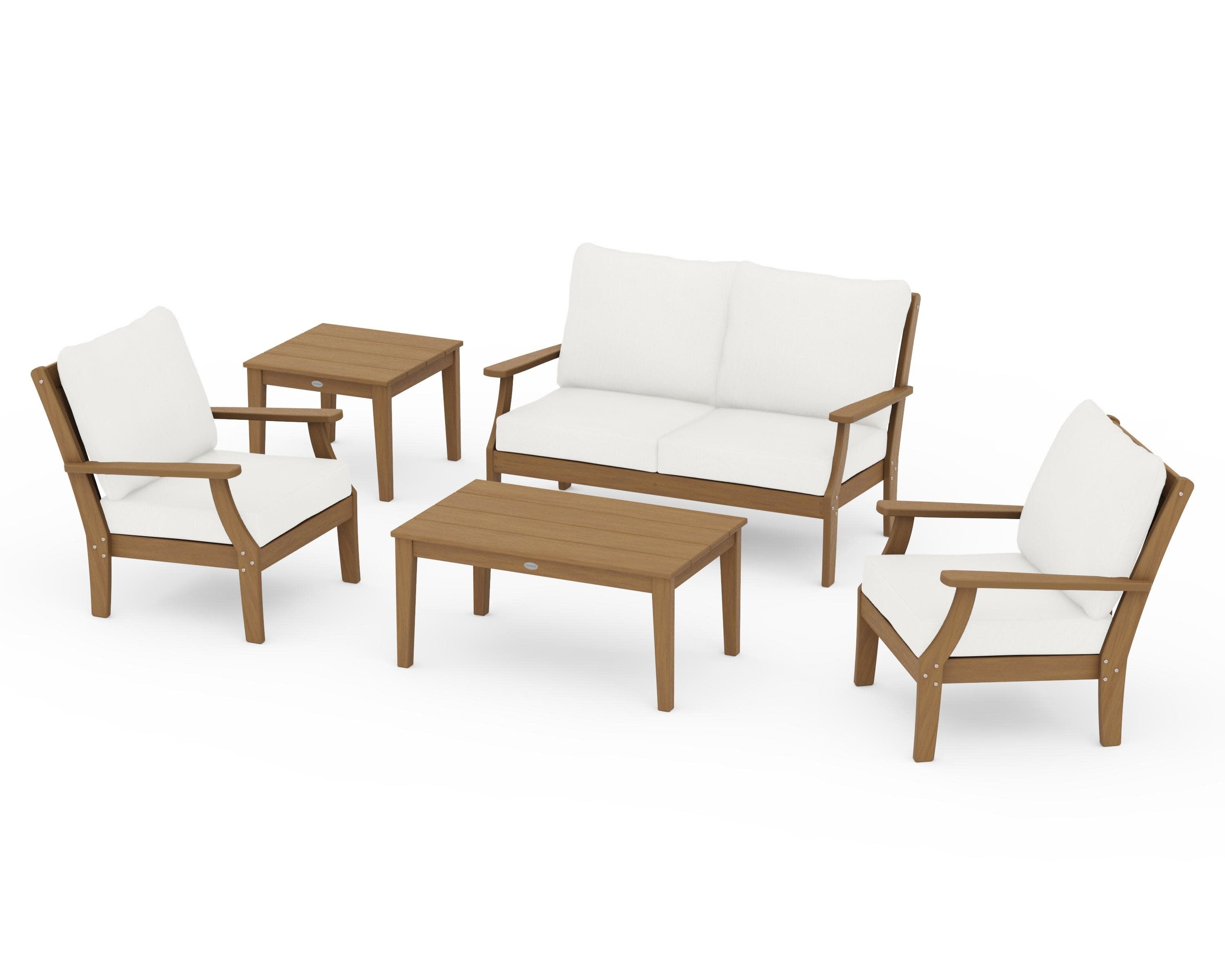 Braxton 5-Piece Deep Seating Set in Natural / Natural Linen