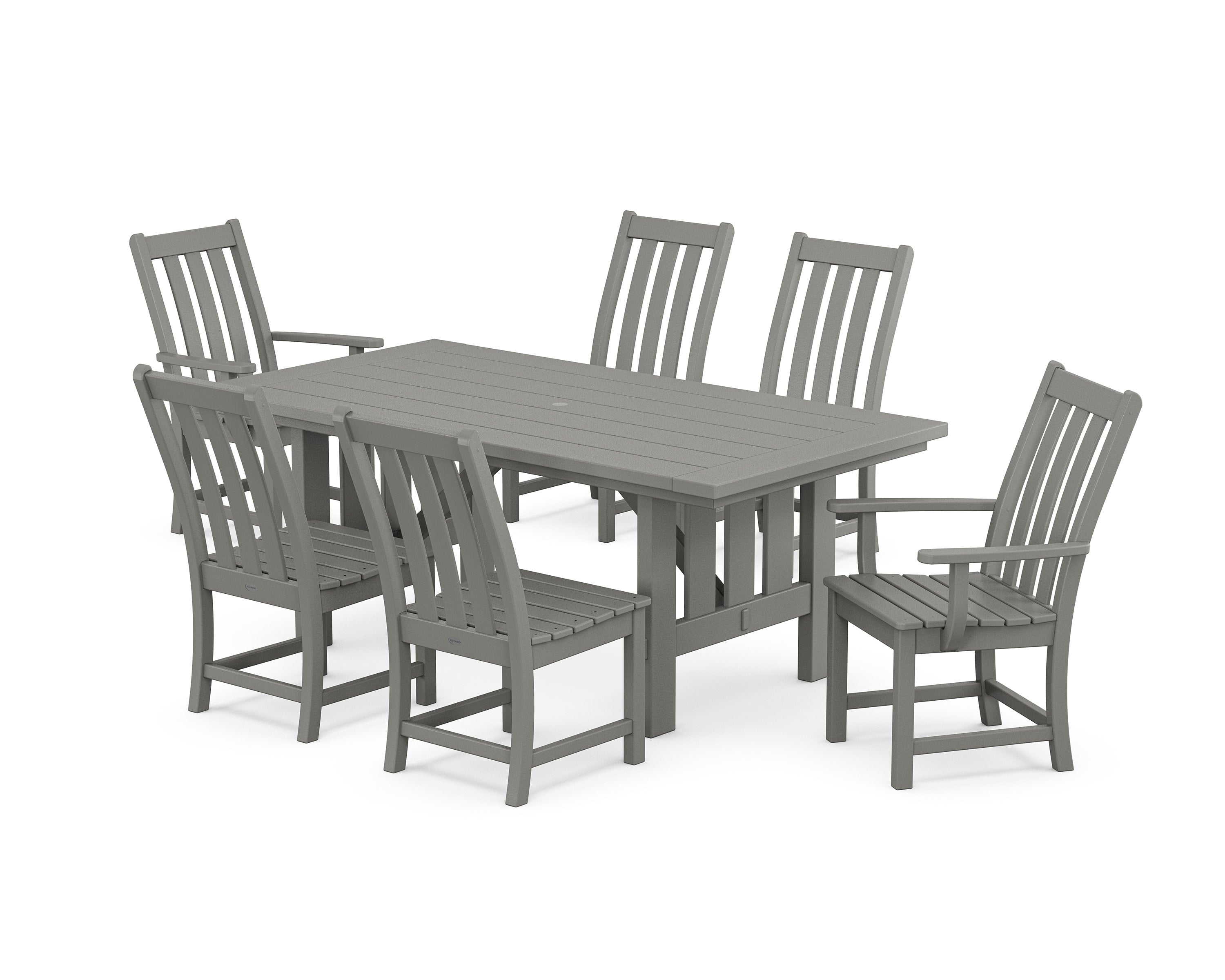 Vineyard 7-Piece Dining Set with Mission Table in Slate Grey
