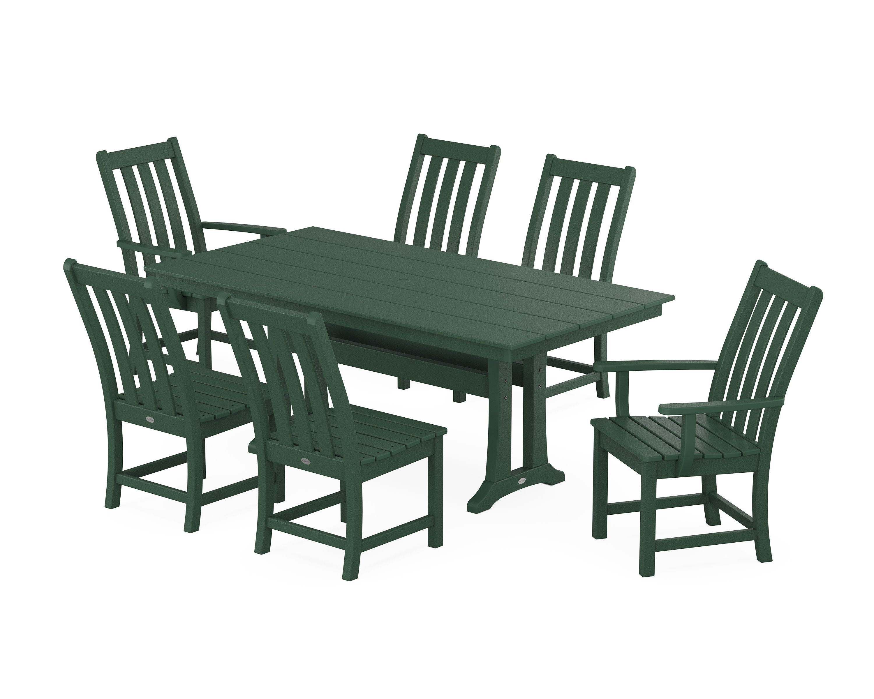 Vineyard 7-Piece Farmhouse Dining Set With Trestle Legs - DUPLICATE - Use SKU PWS340-1 in Green