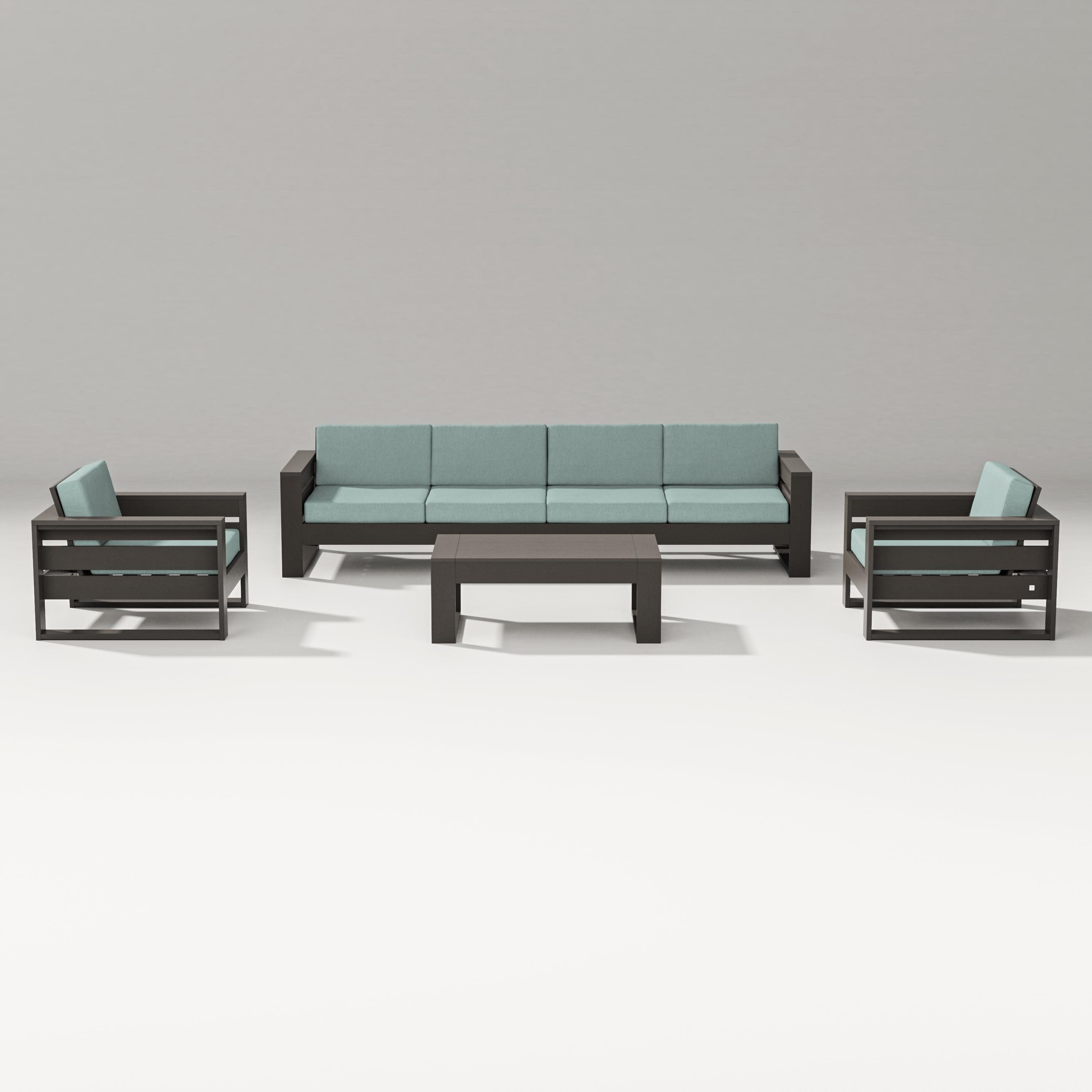 Latitude 5-Piece Lounge Sofa Set in Vintage Coffee / Glacier Spa