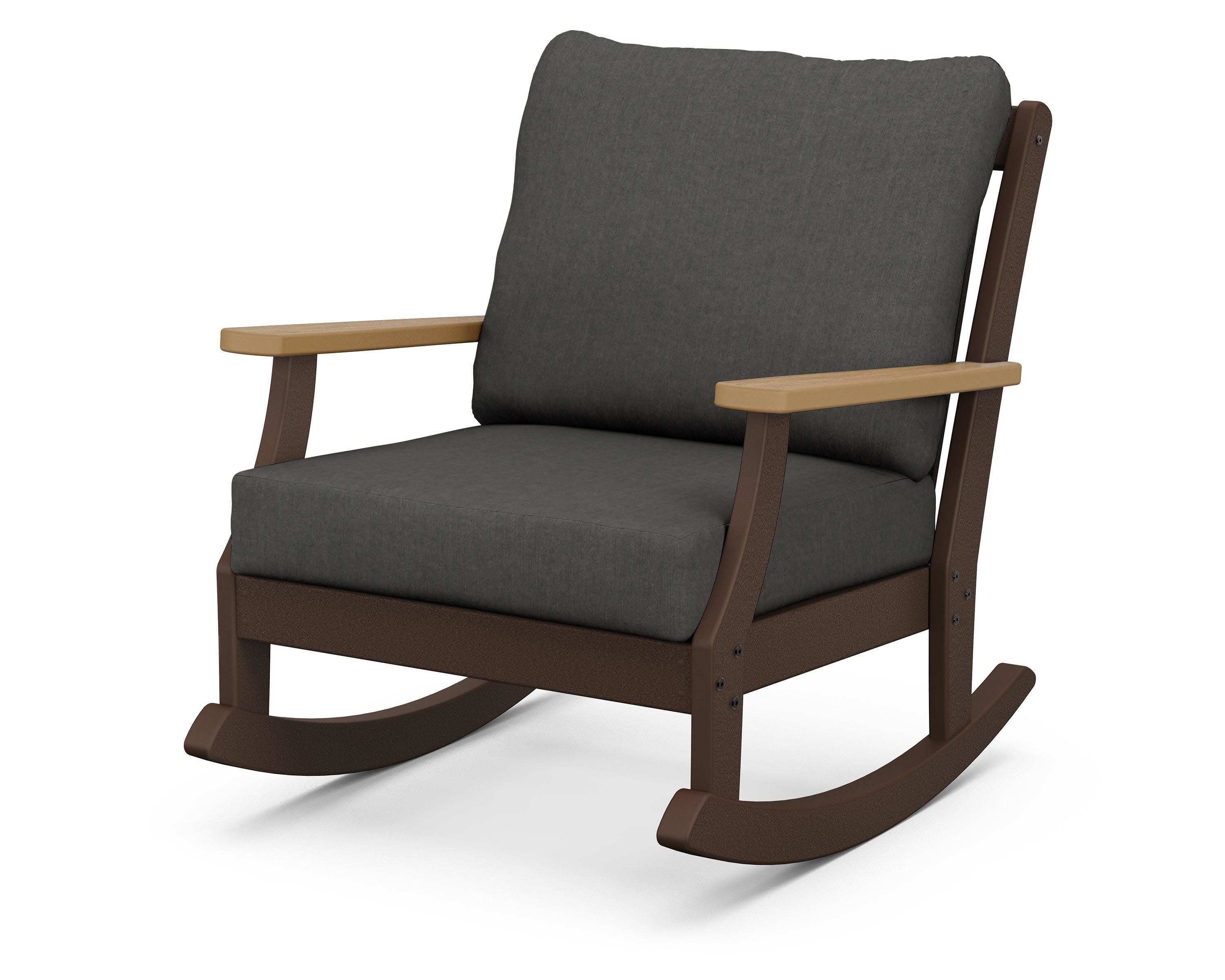Braxton Deep Seating Rocking Chair in Mahogany / Natural / Spectrum Carbon
