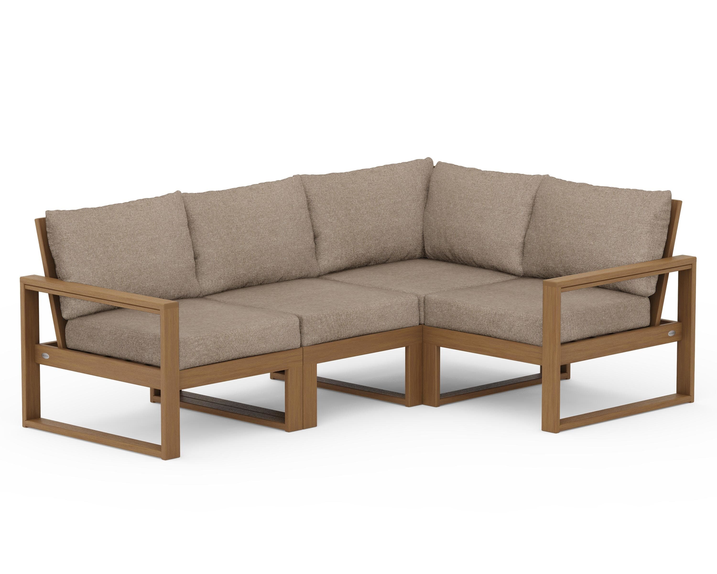 EDGE 4-Piece Modular Deep Seating Set in Natural / Spiced Burlap