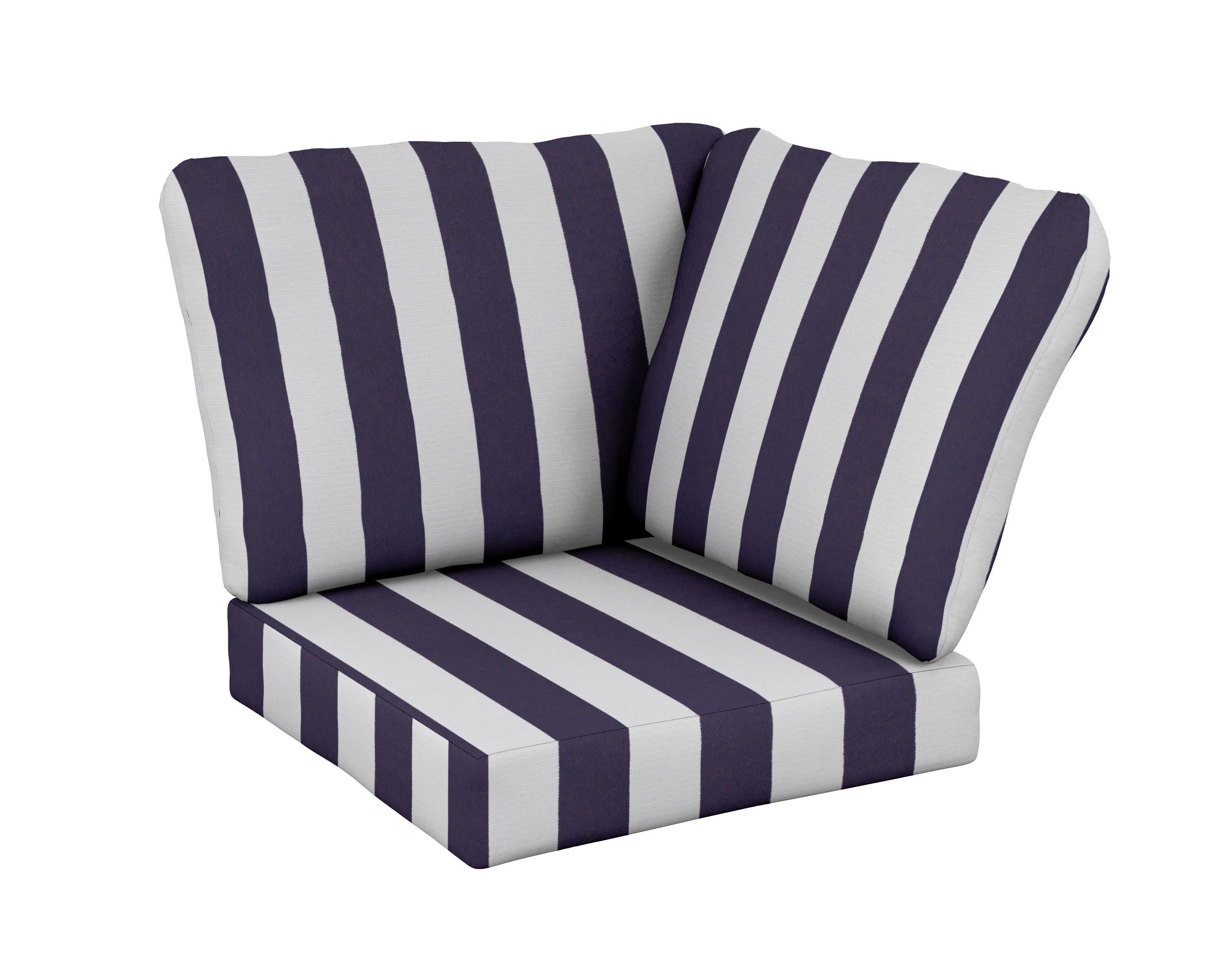Baffle Modular Corner Cushion in Cabana Stripe Navy