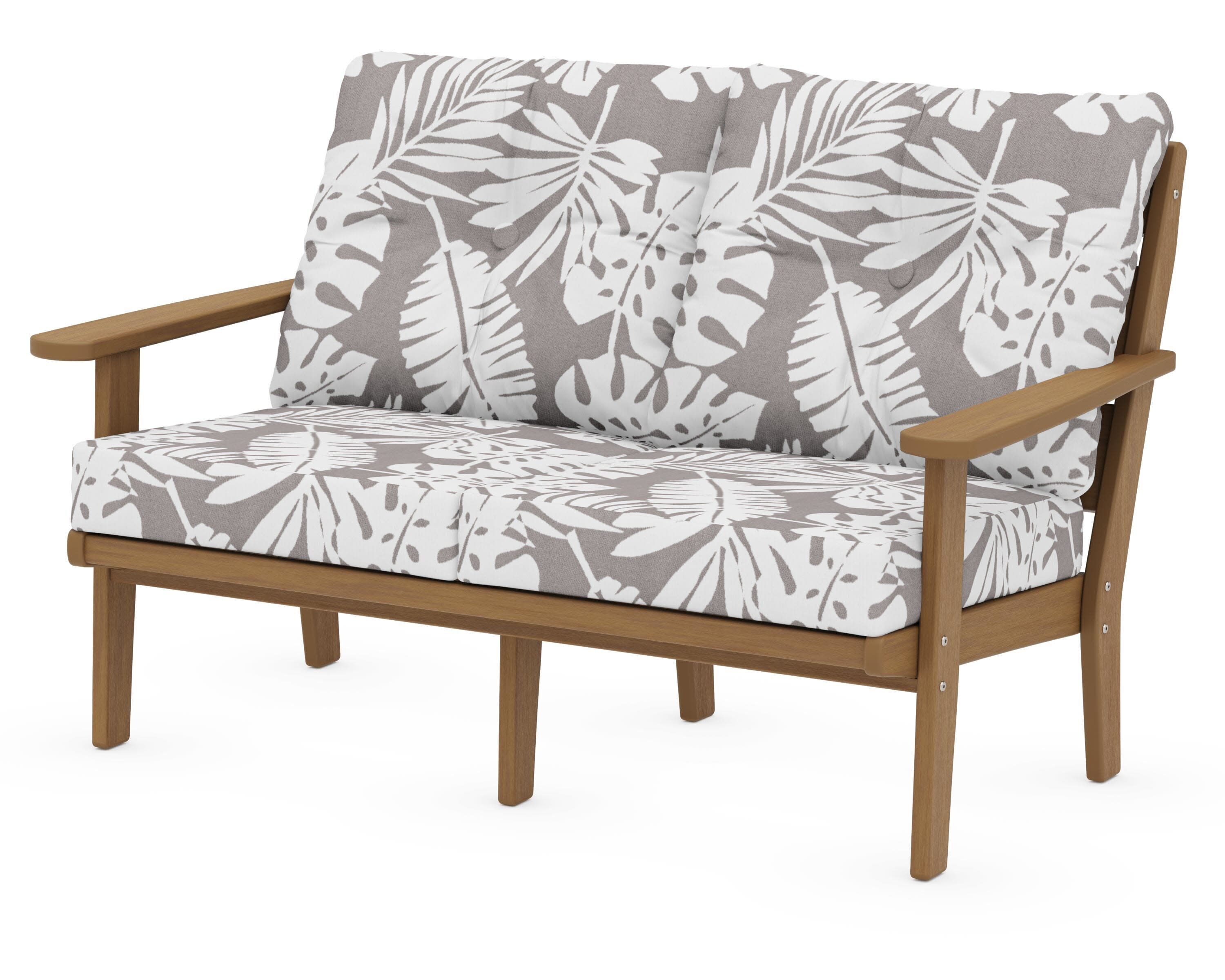 Lakeside Deep Seating Loveseat in Natural / Leaf Grey Mist