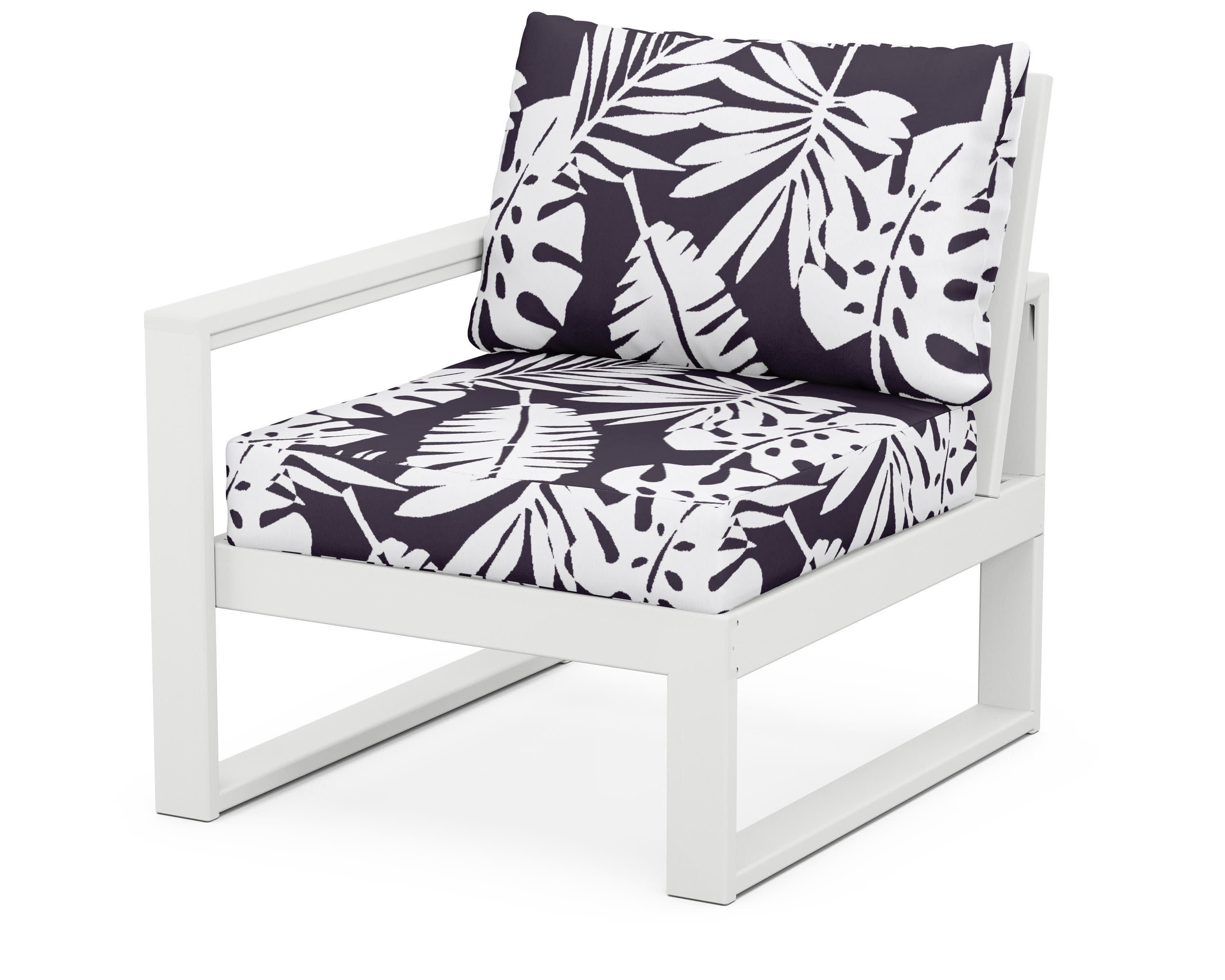 EDGE Modular Left Arm Chair in White / Leaf Navy