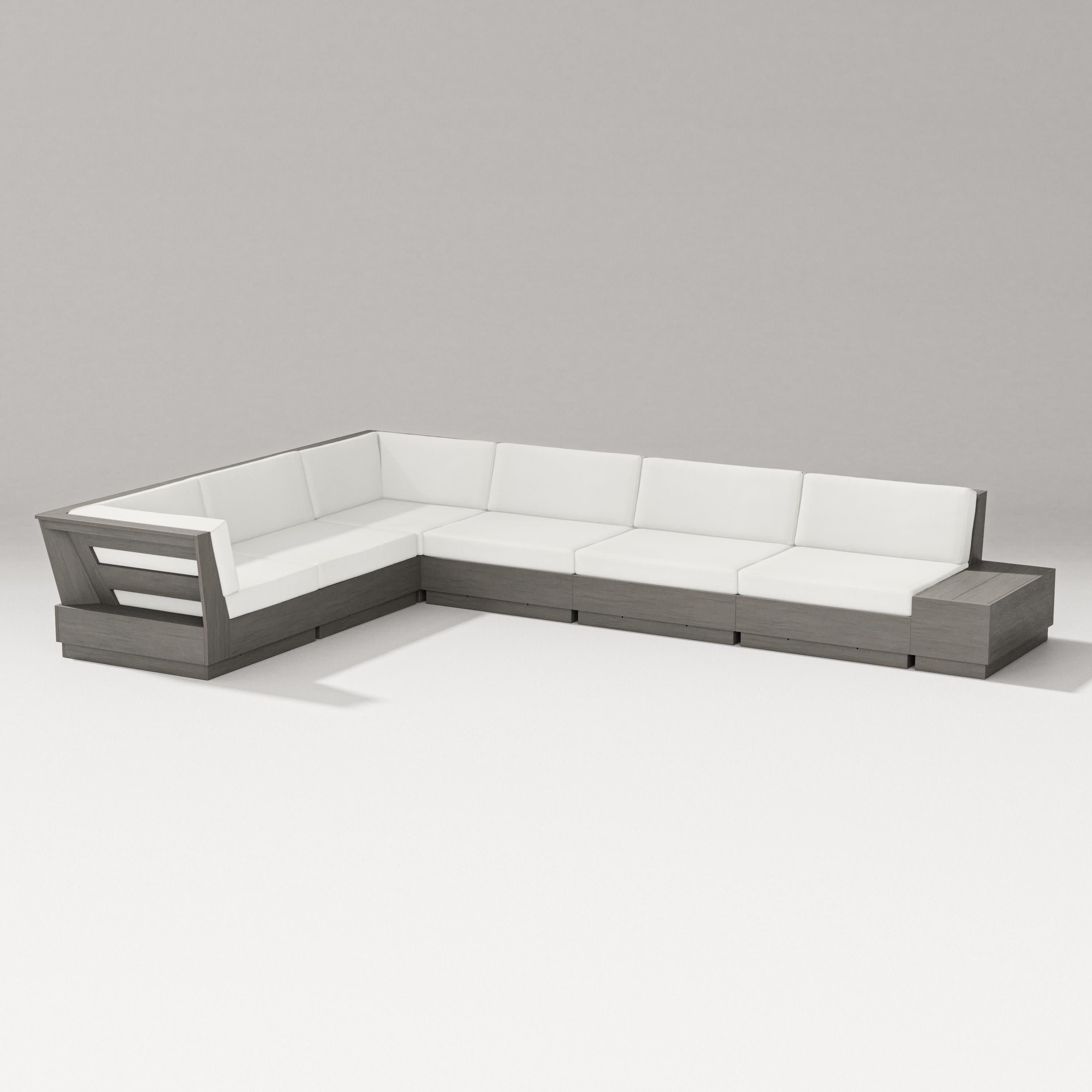 Elevate 7-Piece Corner Sectional in Driftwood / Natural Linen