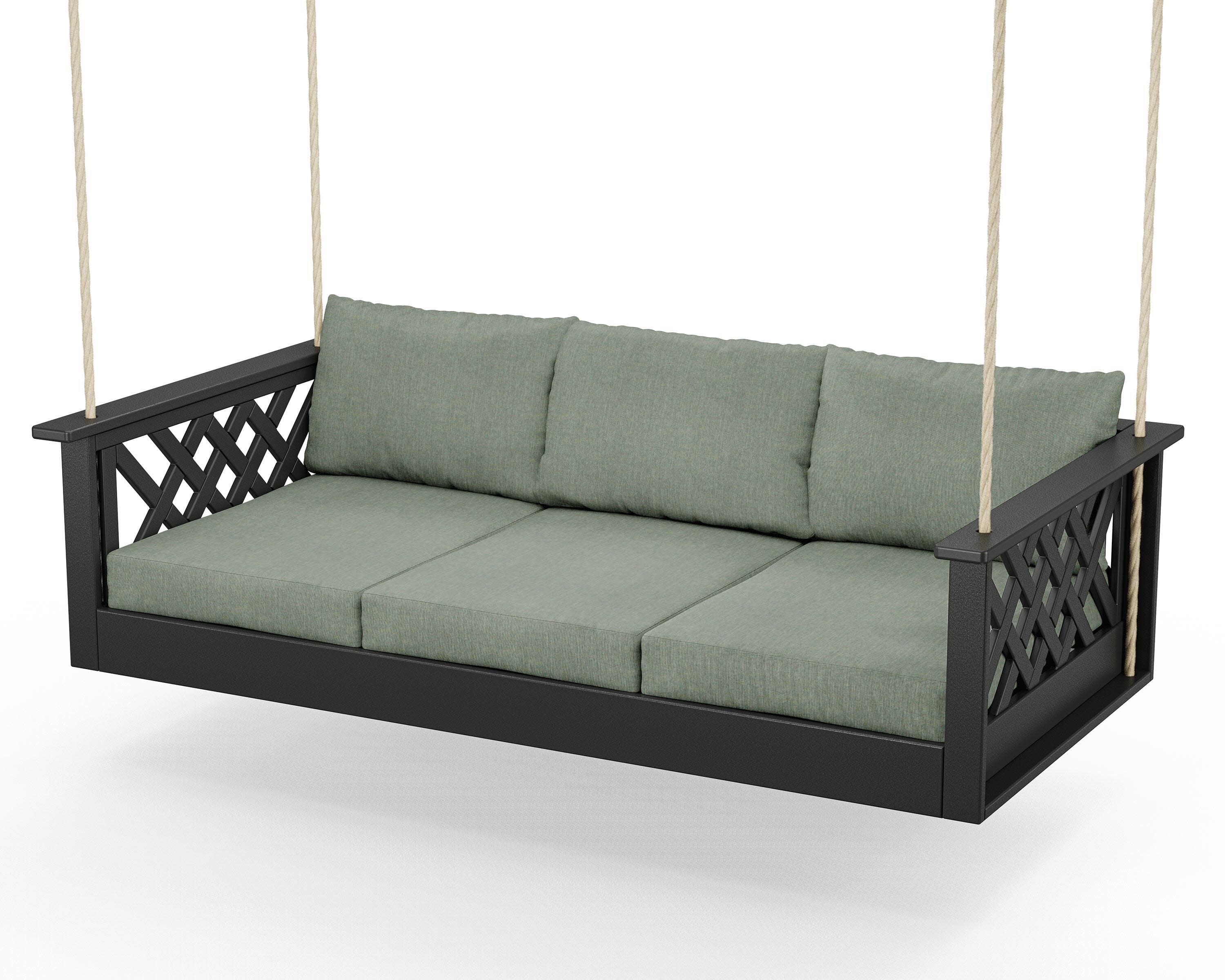 Wovendale Daybed Swing in Black / Cast Sage