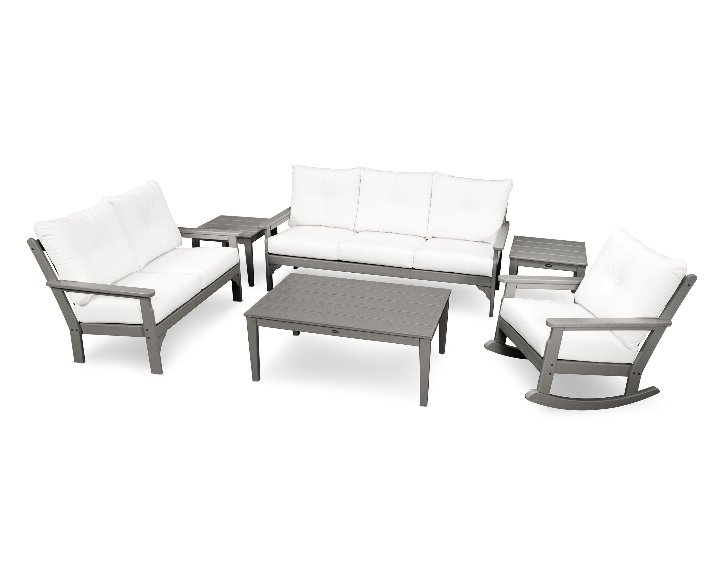 Vineyard 6-Piece Deep Seating Set in Slate Grey / Natural