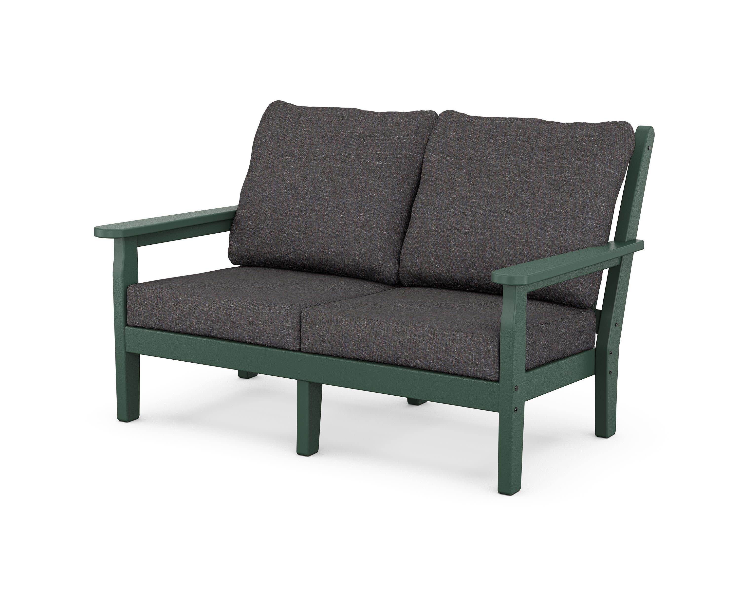 Chippendale Deep Seating Loveseat in Green / Ash Charcoal
