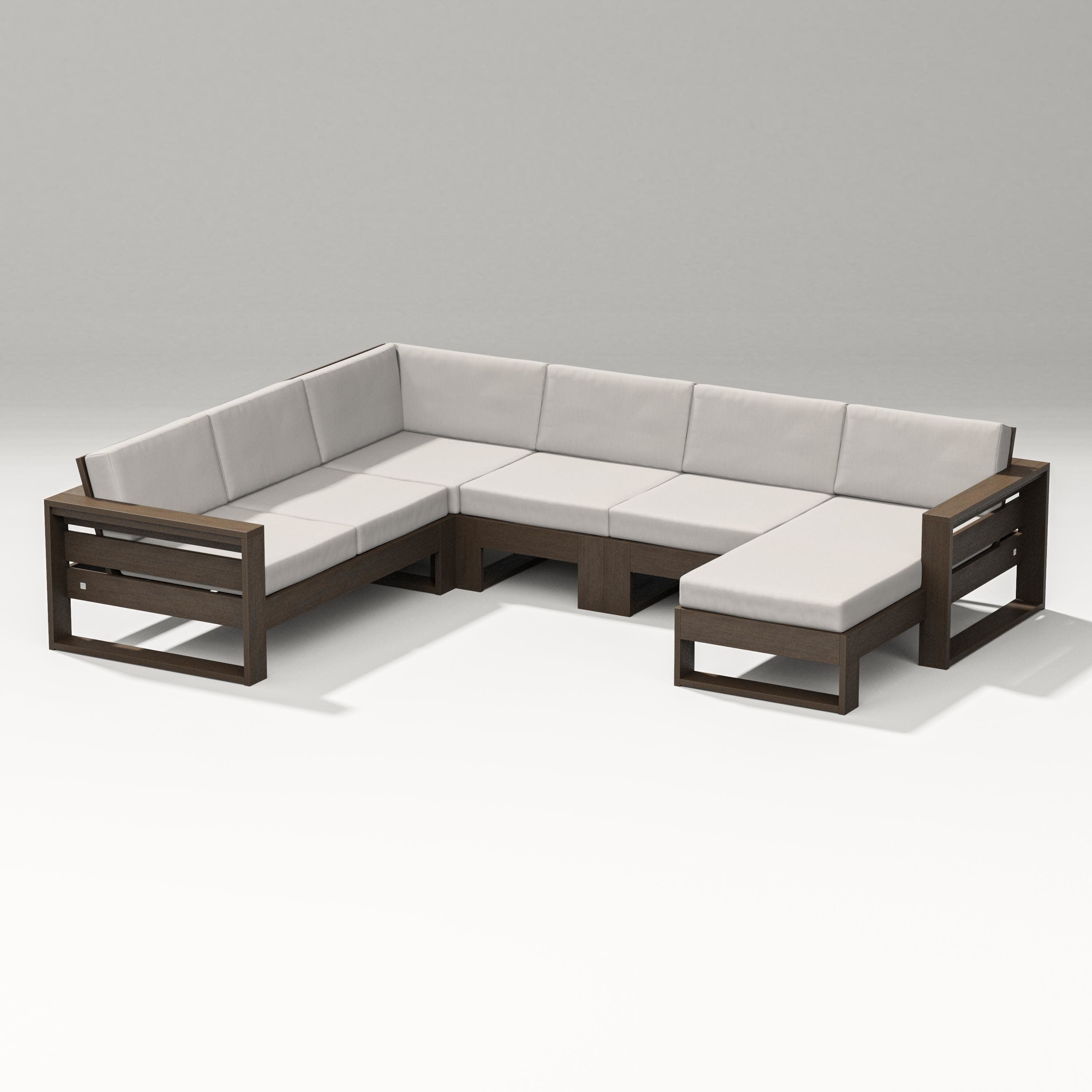 Latitude Corner Sectional with Right Chaise in Kona / Cast Ash