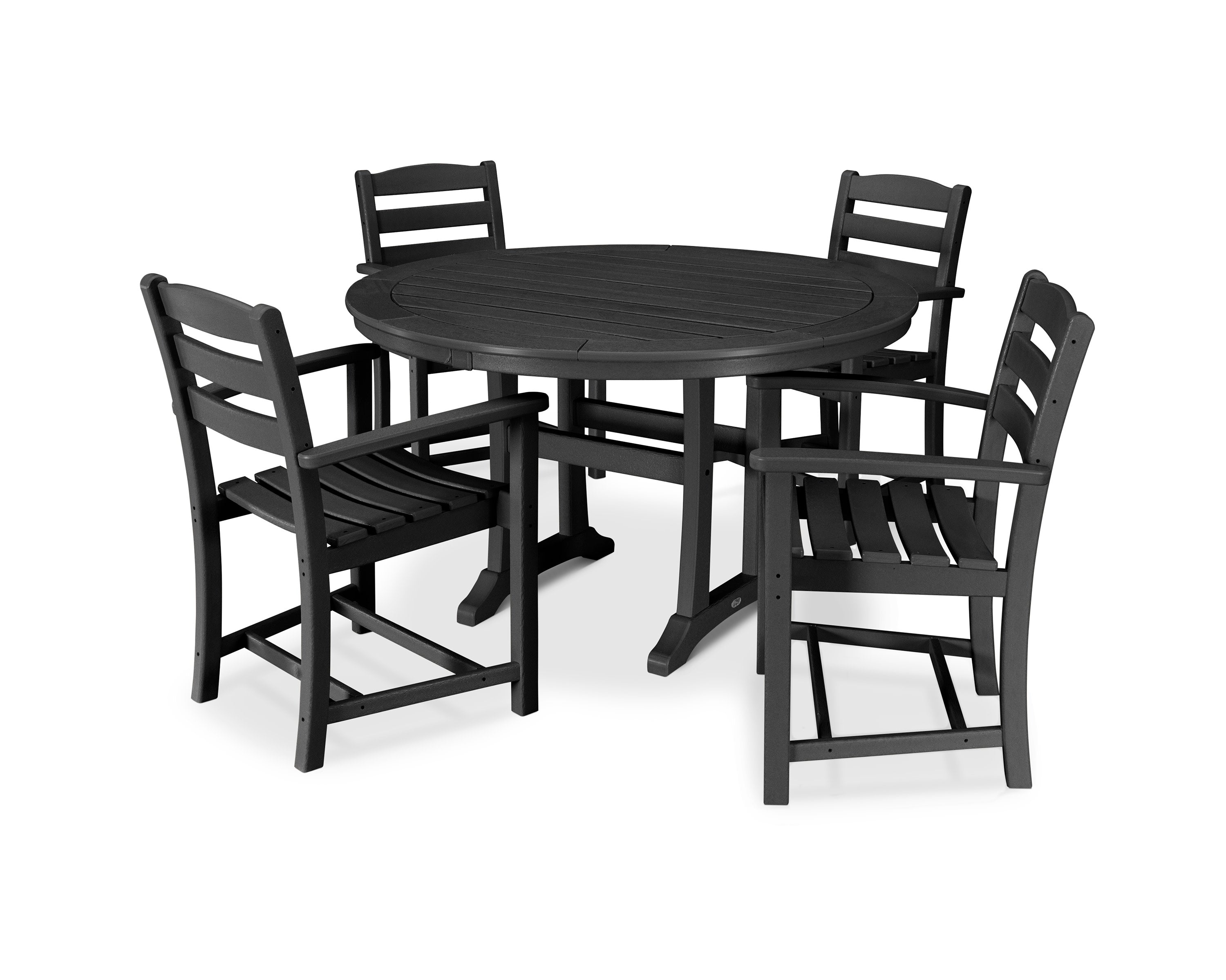 La Casa Caf 5-Piece Arm Chair Dining Set in Black